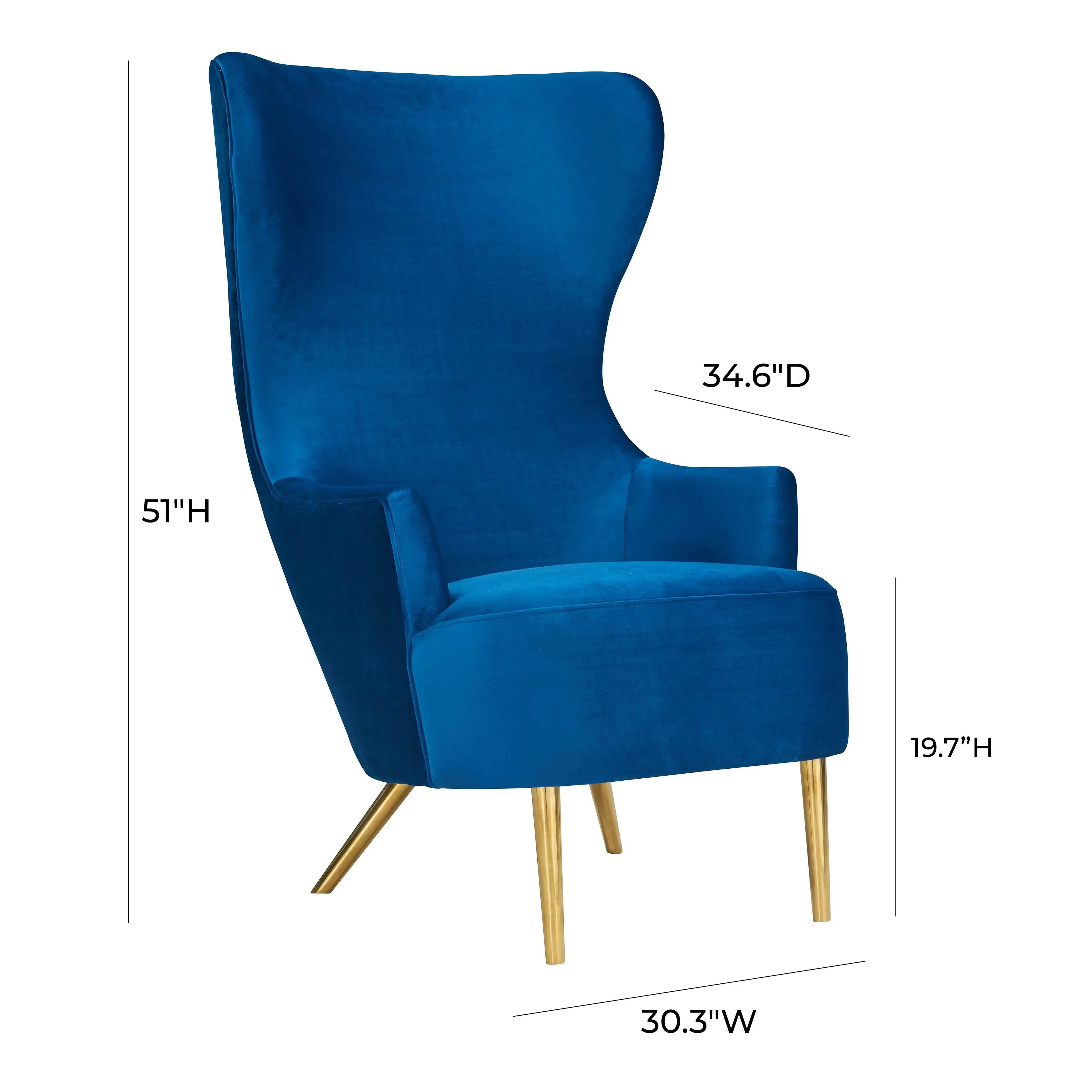 Julia Velvet Wingback Chair by Inspire Me! Home Decor - Image 13