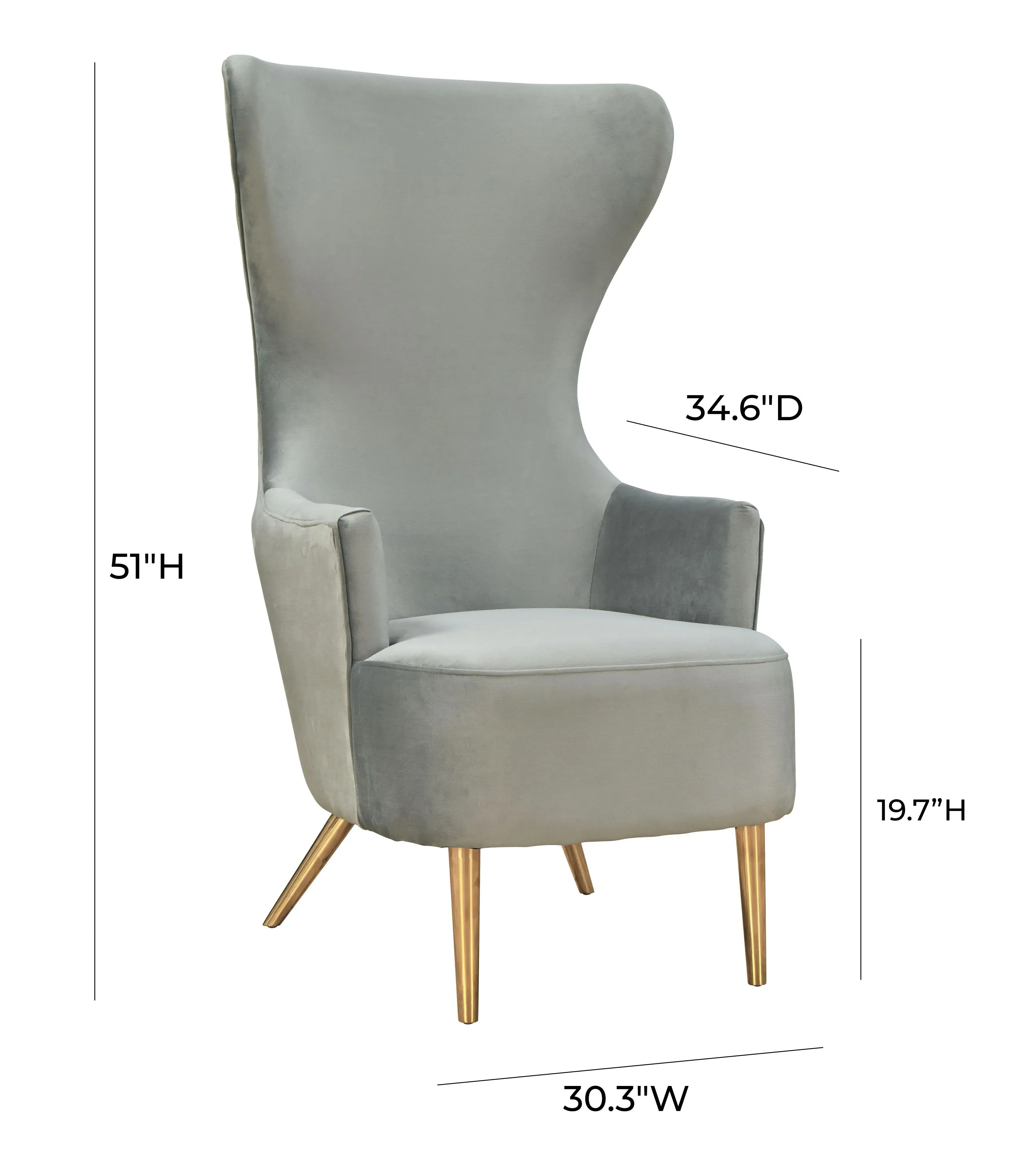 Julia Velvet Wingback Chair by Inspire Me! Home Decor - Image 18