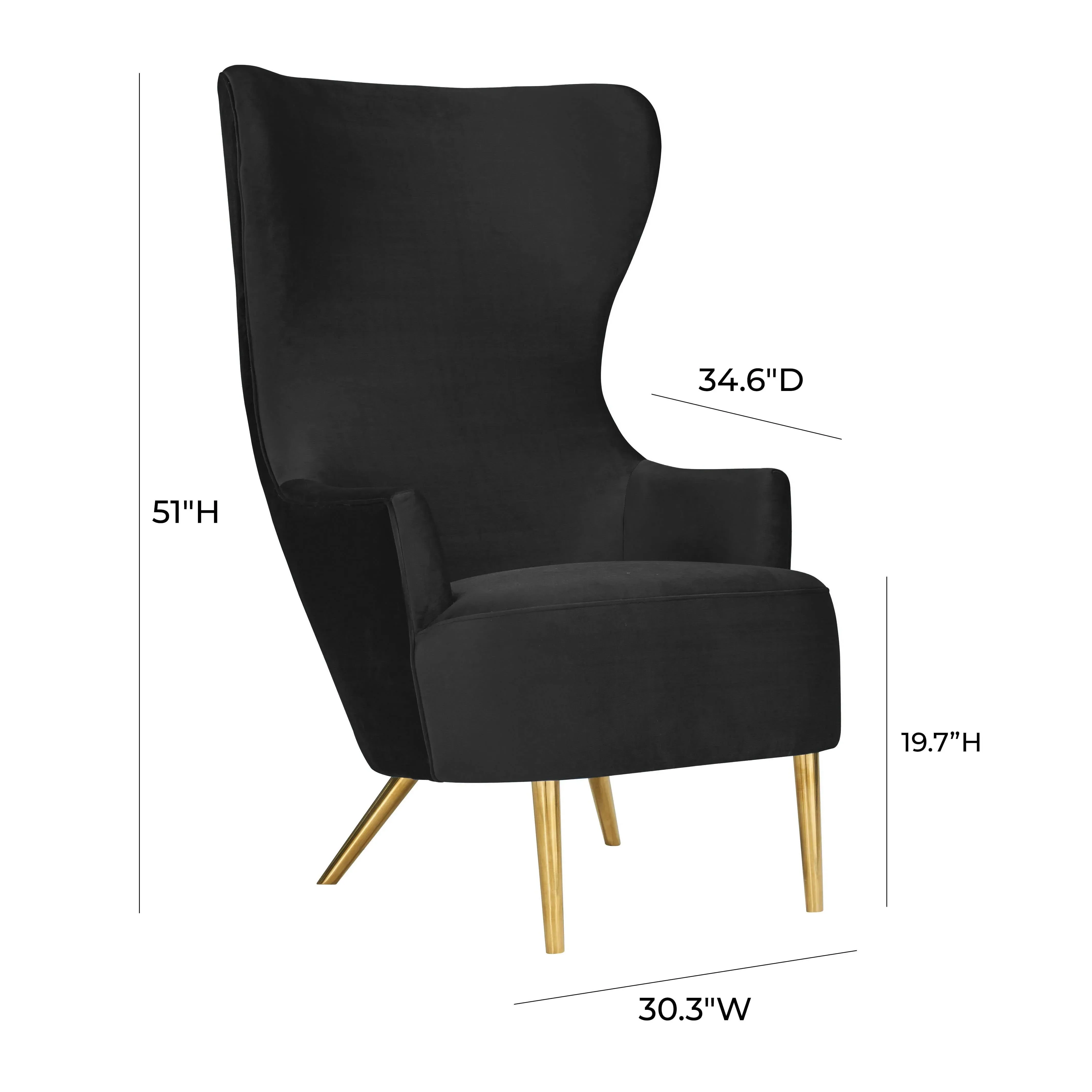 Julia Velvet Wingback Chair by Inspire Me! Home Decor - Image 25