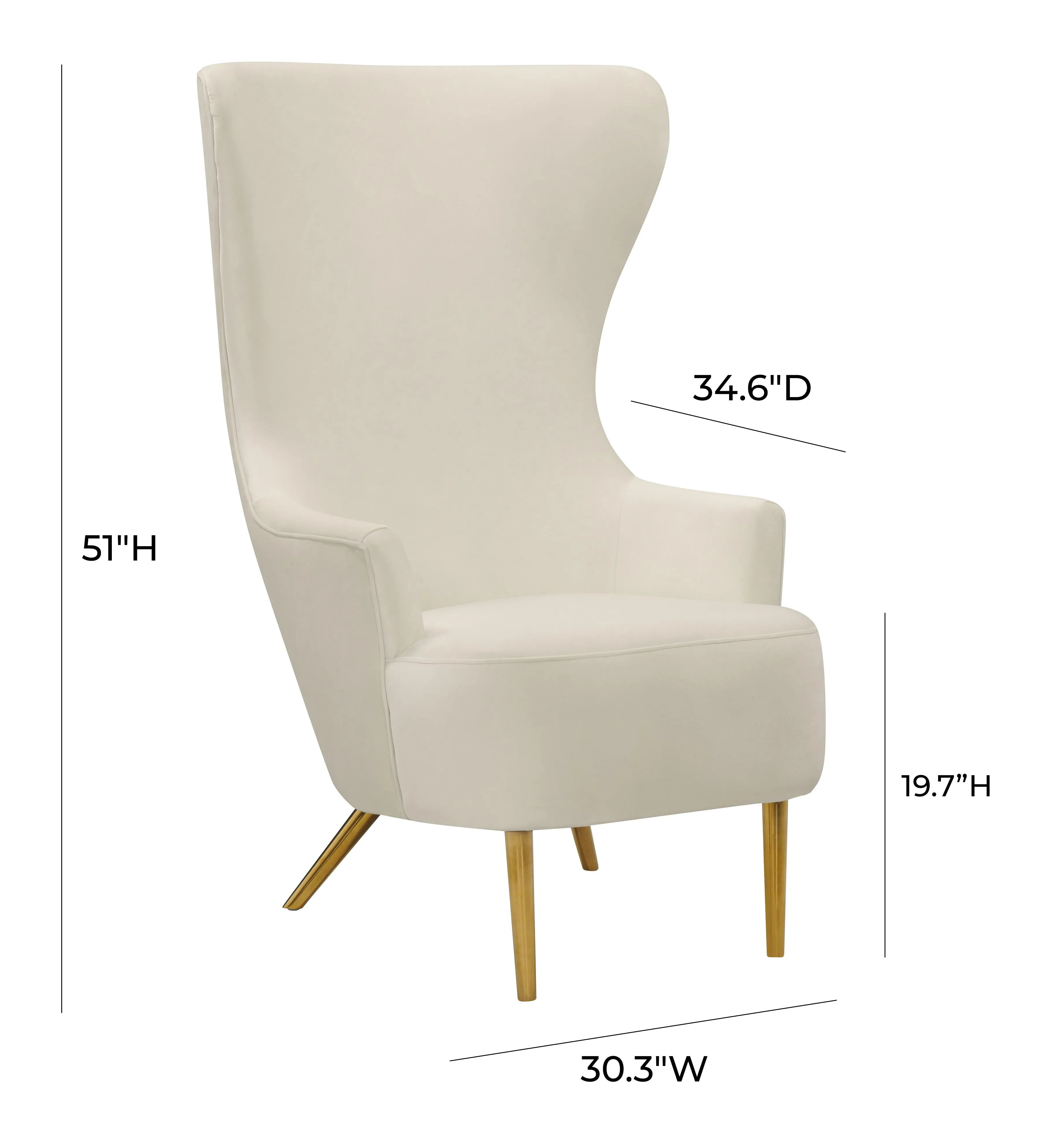 Julia Velvet Wingback Chair by Inspire Me! Home Decor - Image 5