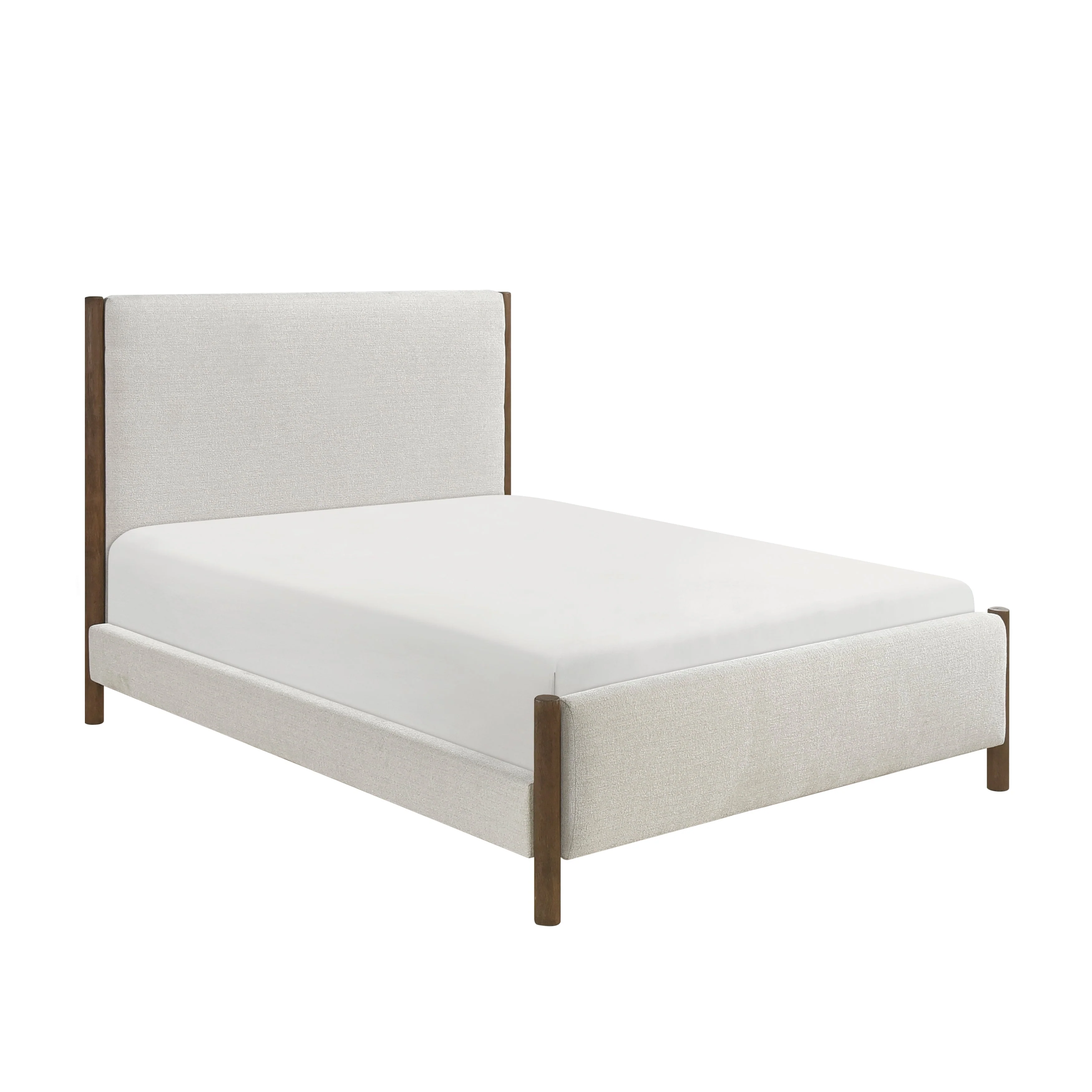 Julian Beige/Caramel Oak California King Upholstered Platform Bed - Image 3