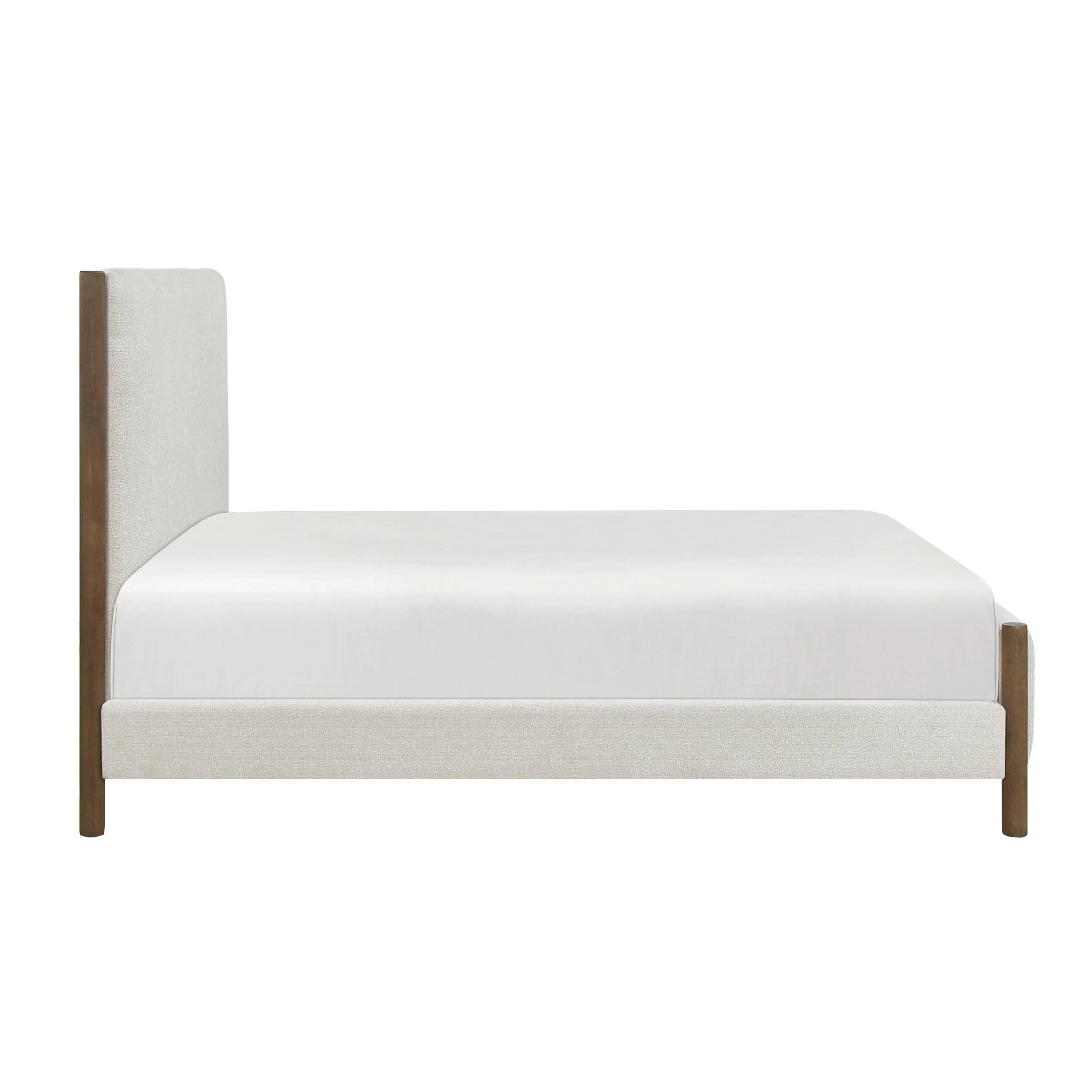 Julian Beige/Caramel Oak California King Upholstered Platform Bed - Image 4