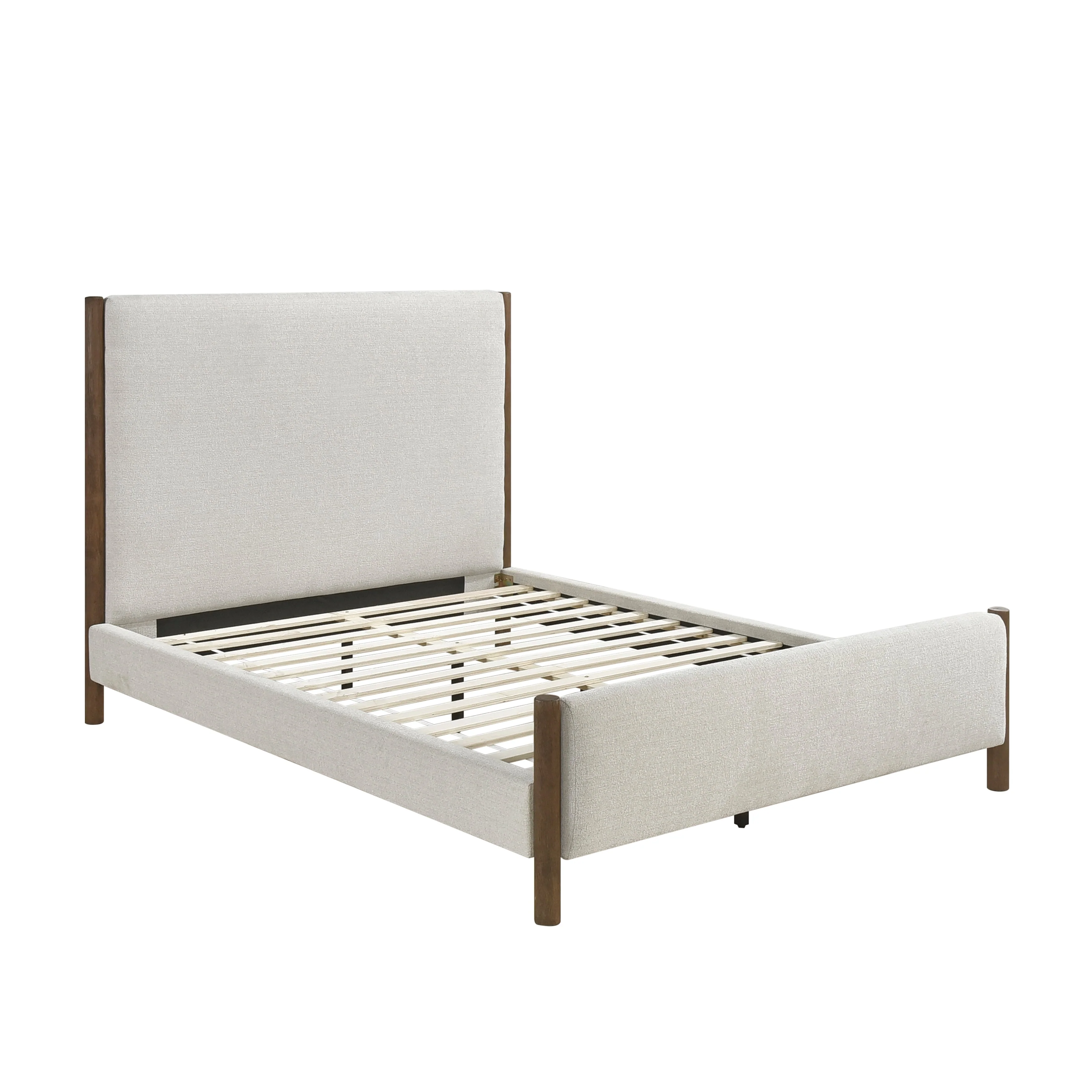 Julian Beige/Caramel Oak Eastern King Upholstered Platform Bed - Image 4