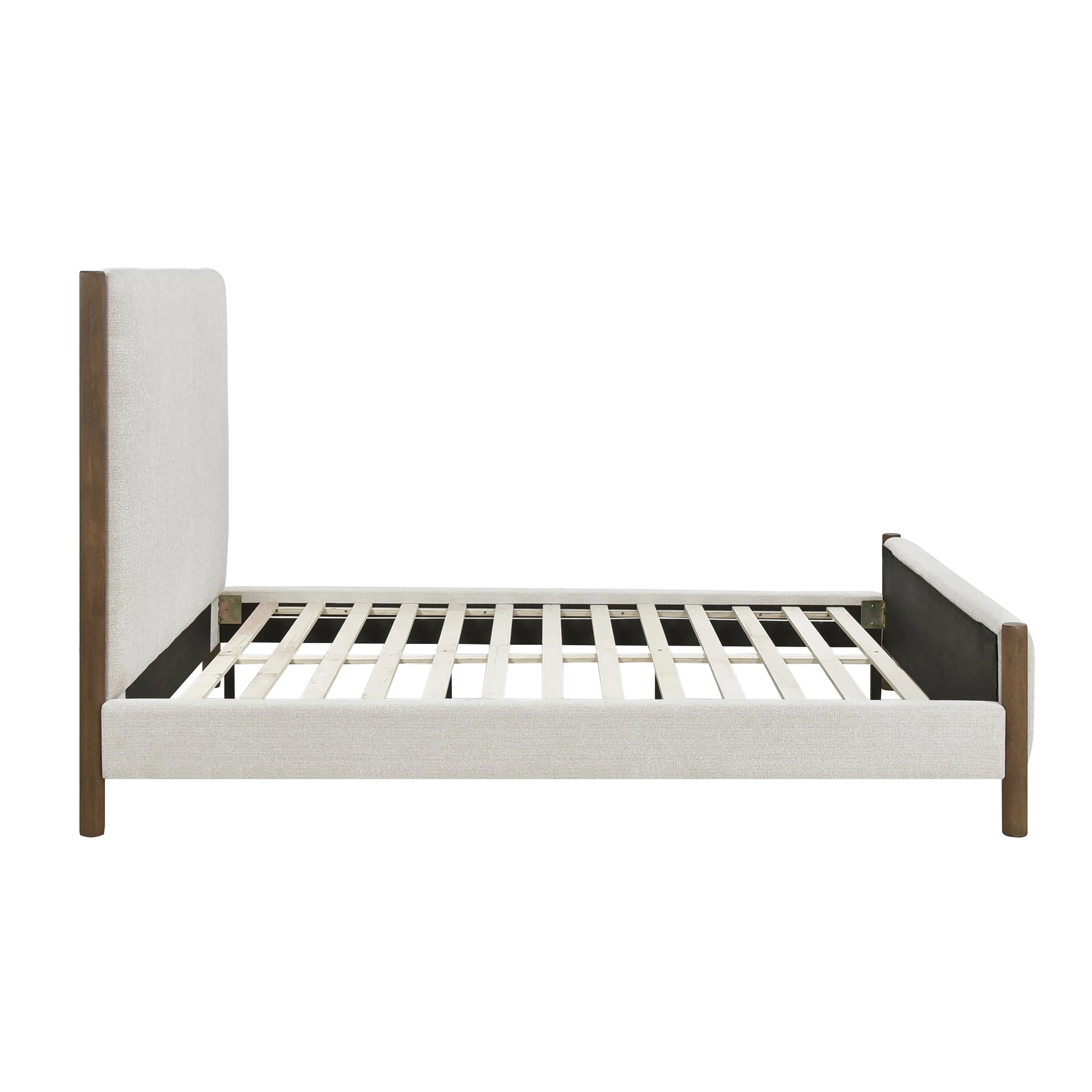 Julian Beige/Caramel Oak Eastern King Upholstered Platform Bed - Image 6