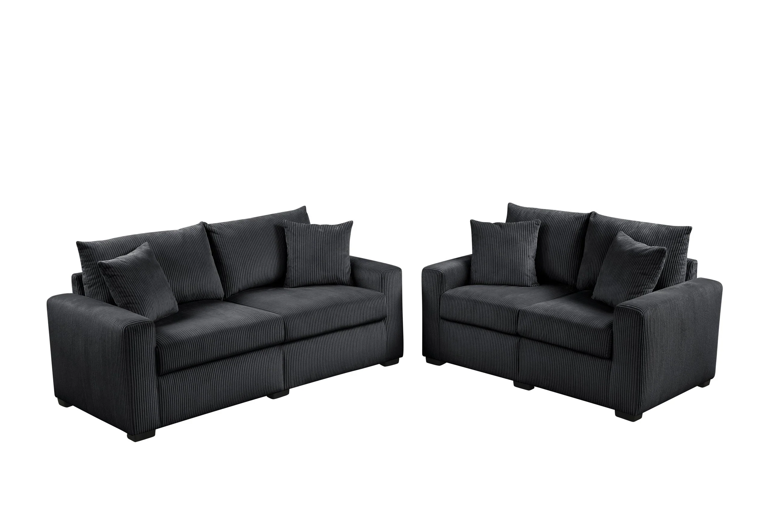 Julio Black Sofa and Loveseat - Image 2