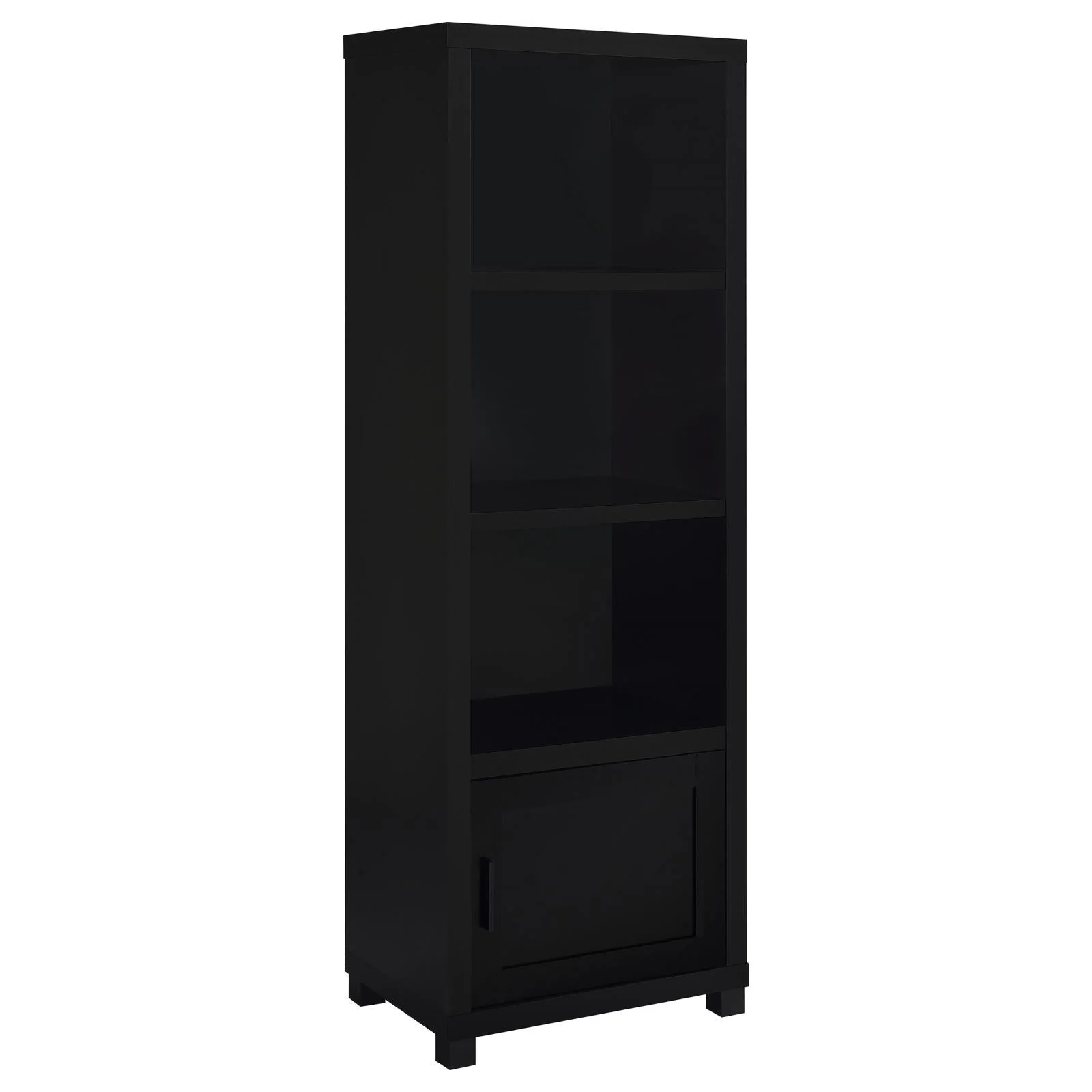 Jupiter Black 3-shelf Media Tower Bookcase with Storage Cabinet - Image 12