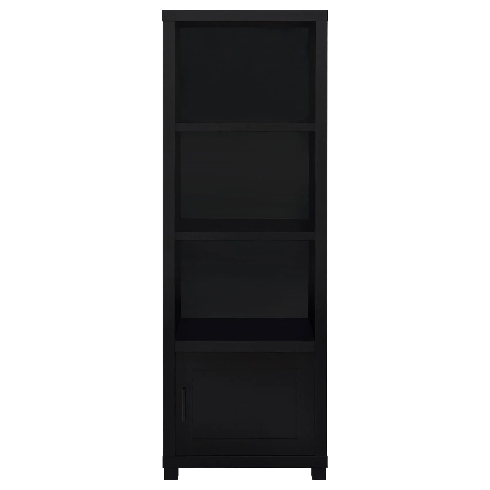 Jupiter Black 3-shelf Media Tower Bookcase with Storage Cabinet - Image 3