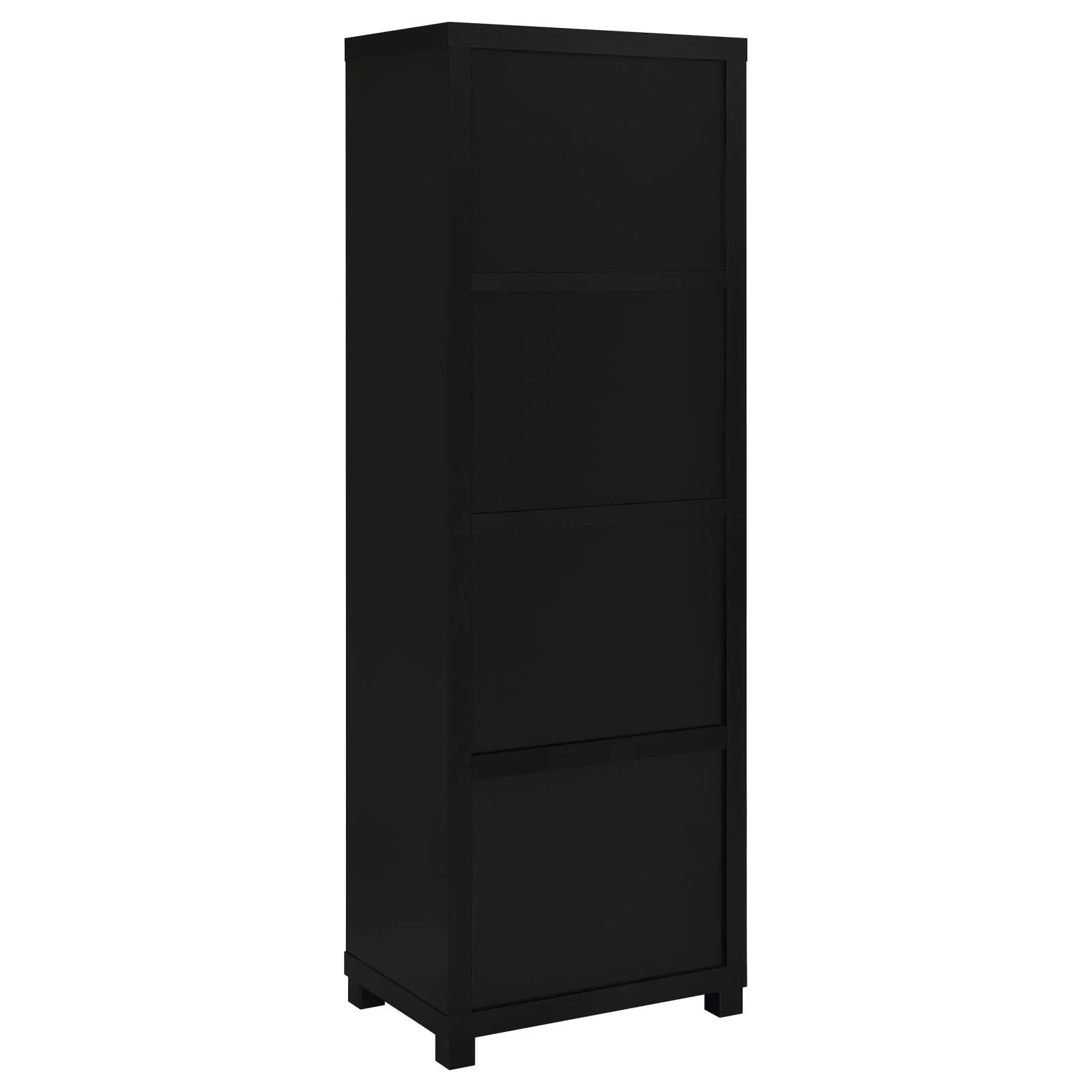 Jupiter Black 3-shelf Media Tower Bookcase with Storage Cabinet - Image 5
