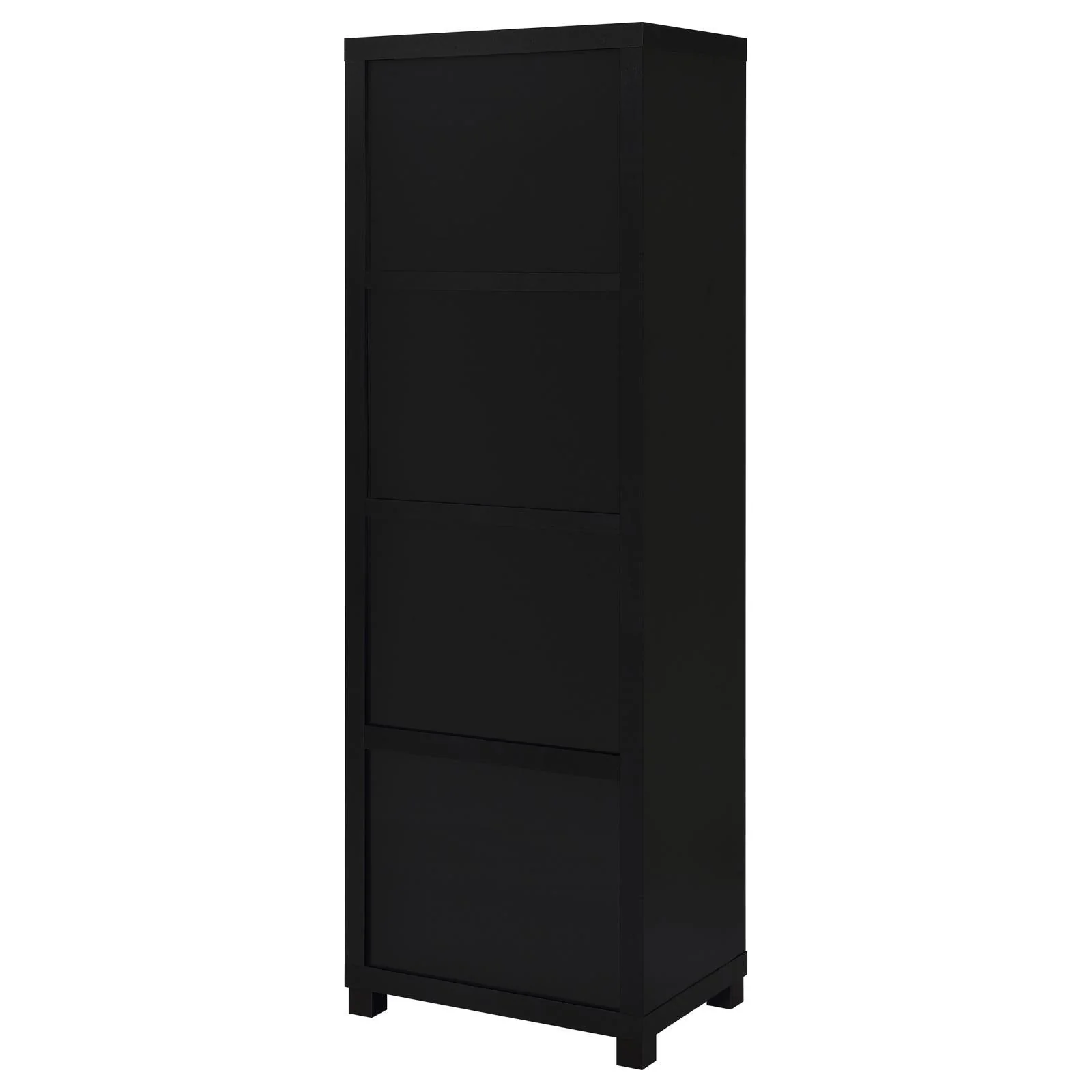 Jupiter Black 3-shelf Media Tower Bookcase with Storage Cabinet - Image 7