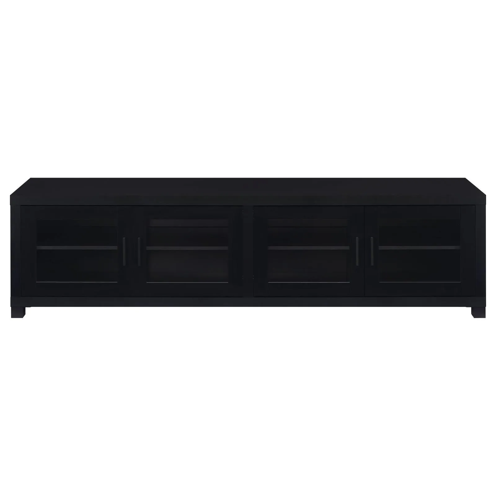 Jupiter Black 4-door 79" TV Stand Media Console with Framed Glass Panels - Image 5