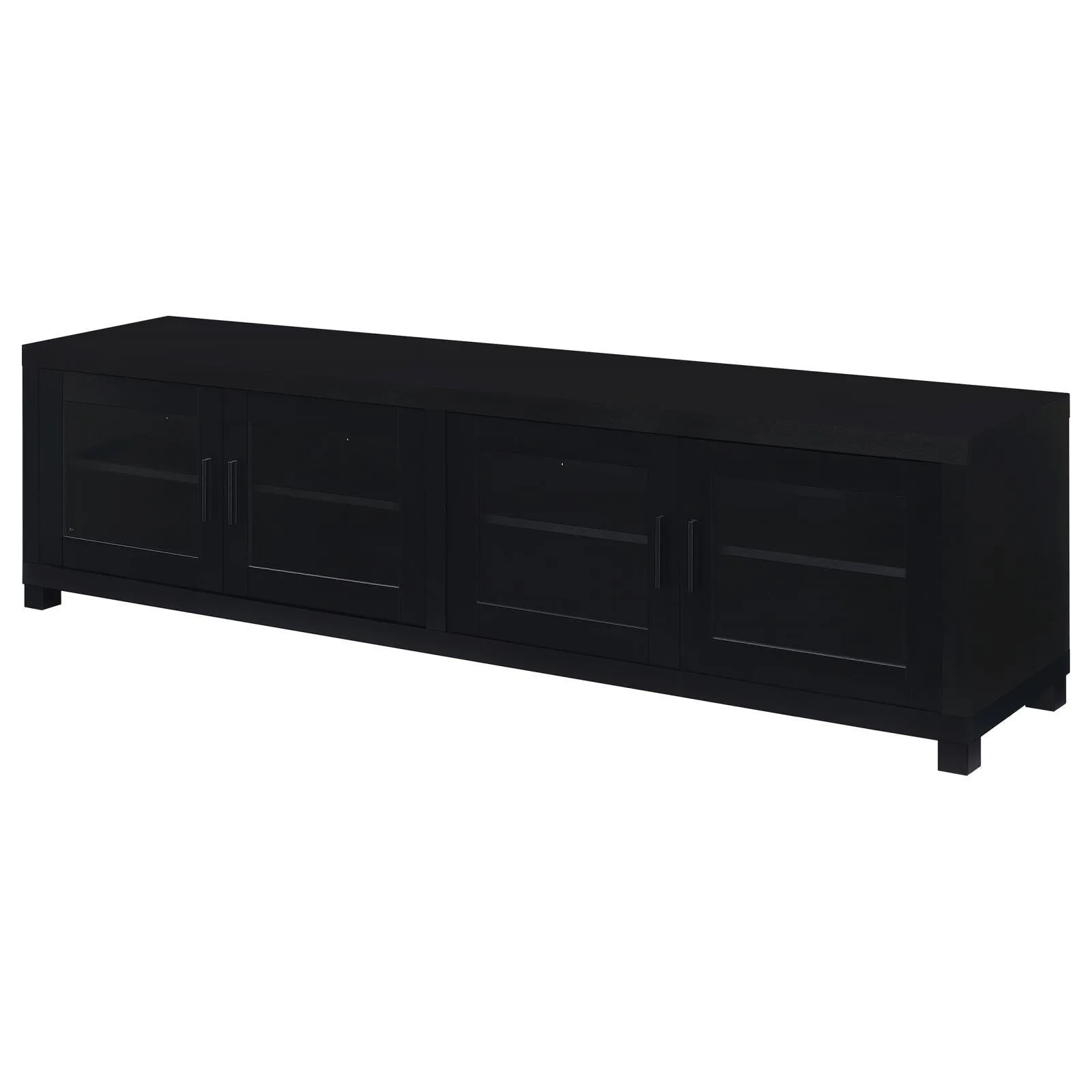 Jupiter Black 4-door 79" TV Stand Media Console with Framed Glass Panels - Image 6