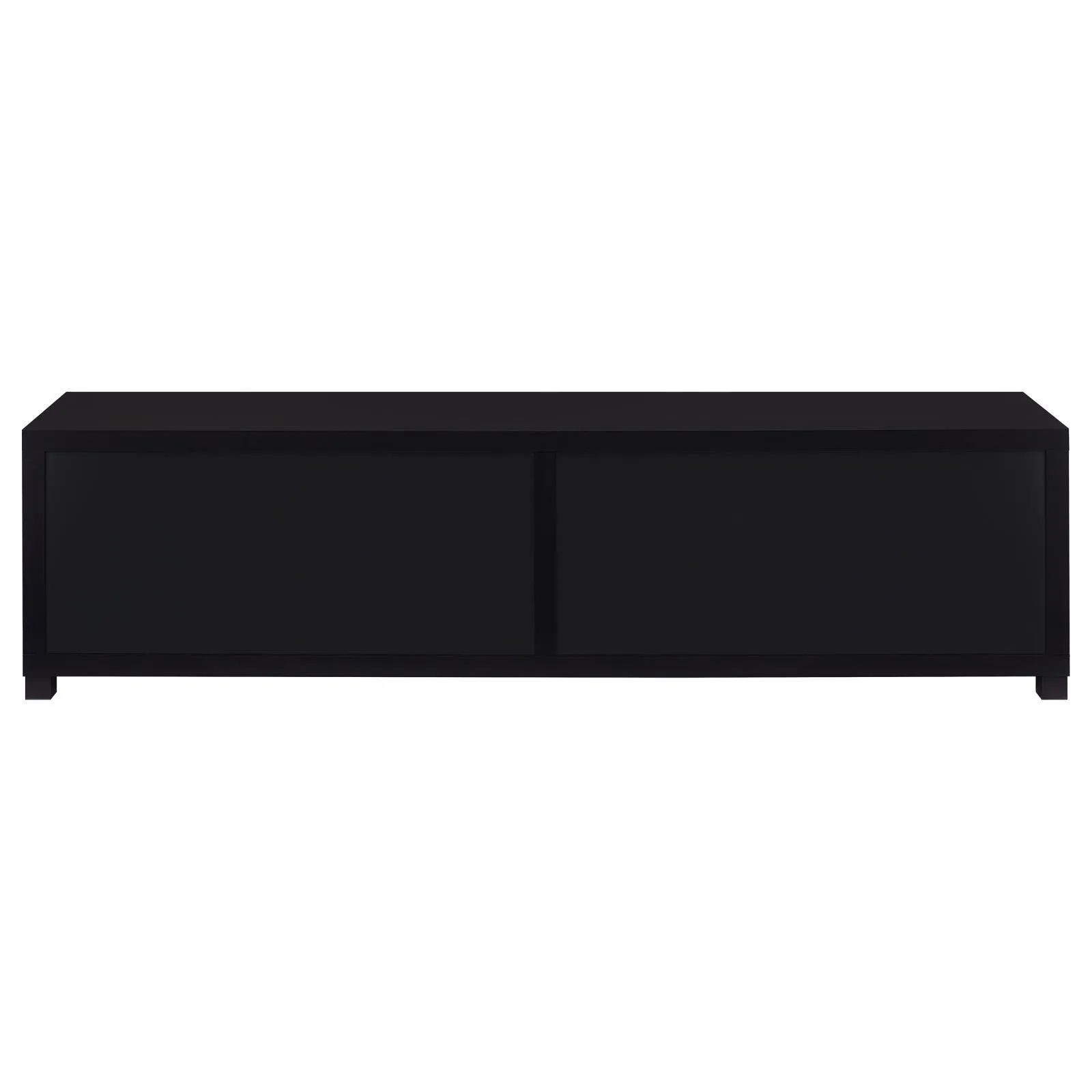 Jupiter Black 4-door 79" TV Stand Media Console with Framed Glass Panels - Image 9