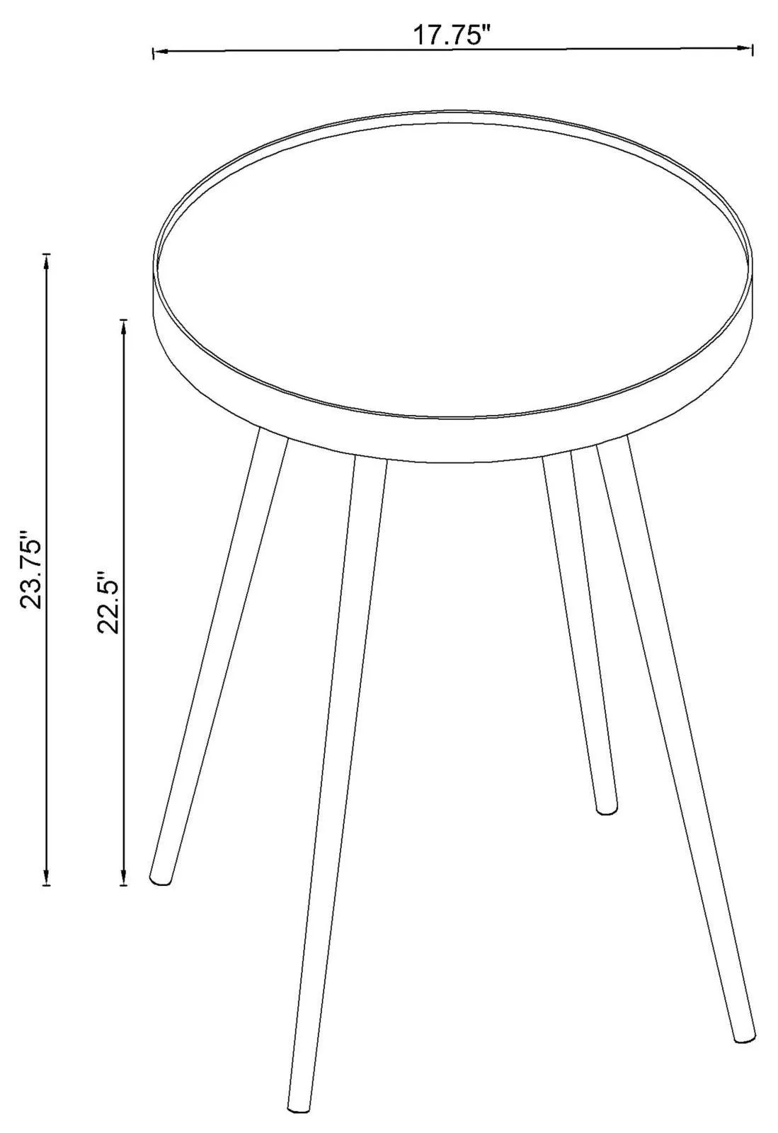 Kaelyn Gold Round Mirror Top End Table - Image 3