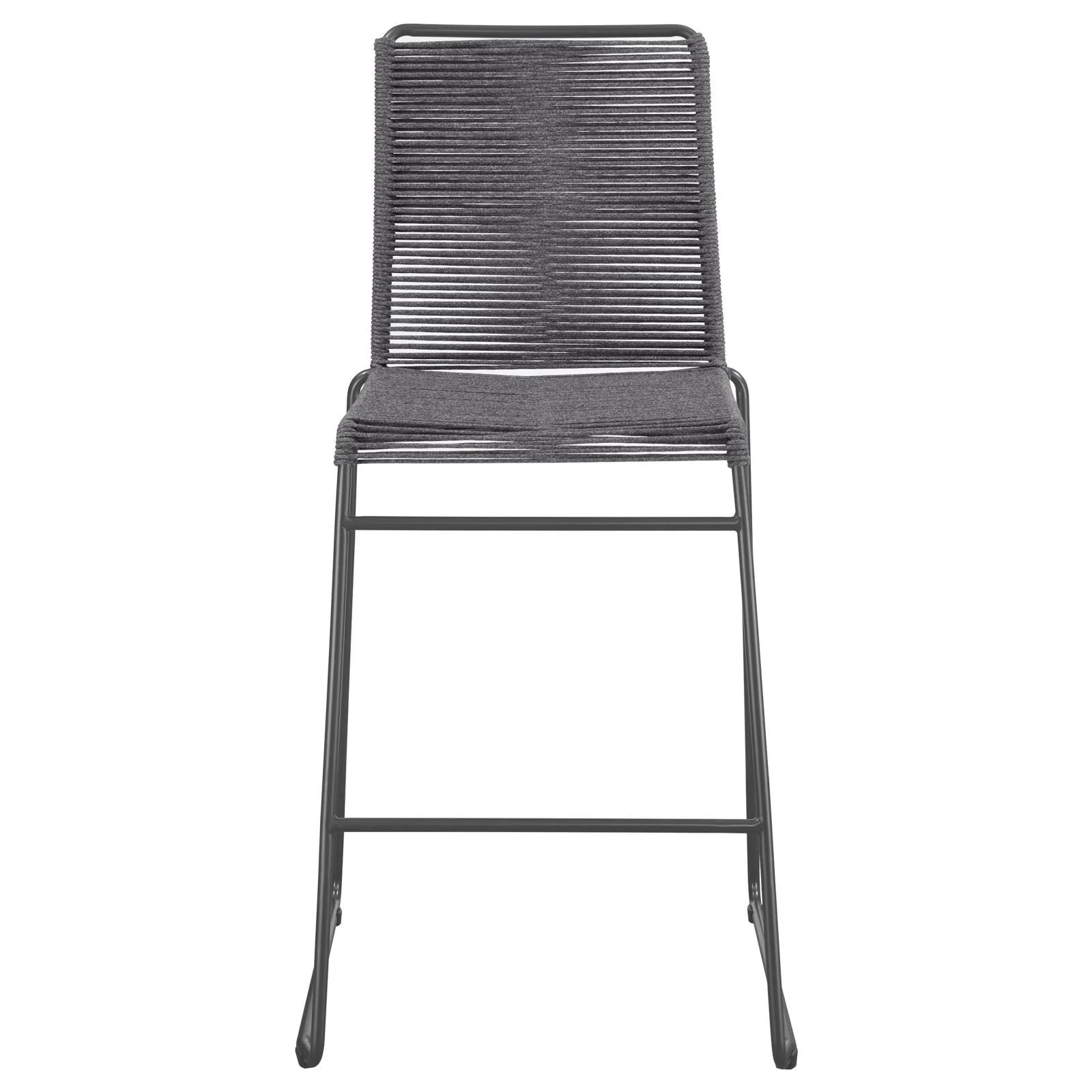 Kai Charcoal/Gunmetal Upholstered Bar Stools with Footrest, Set of 2 - Image 4