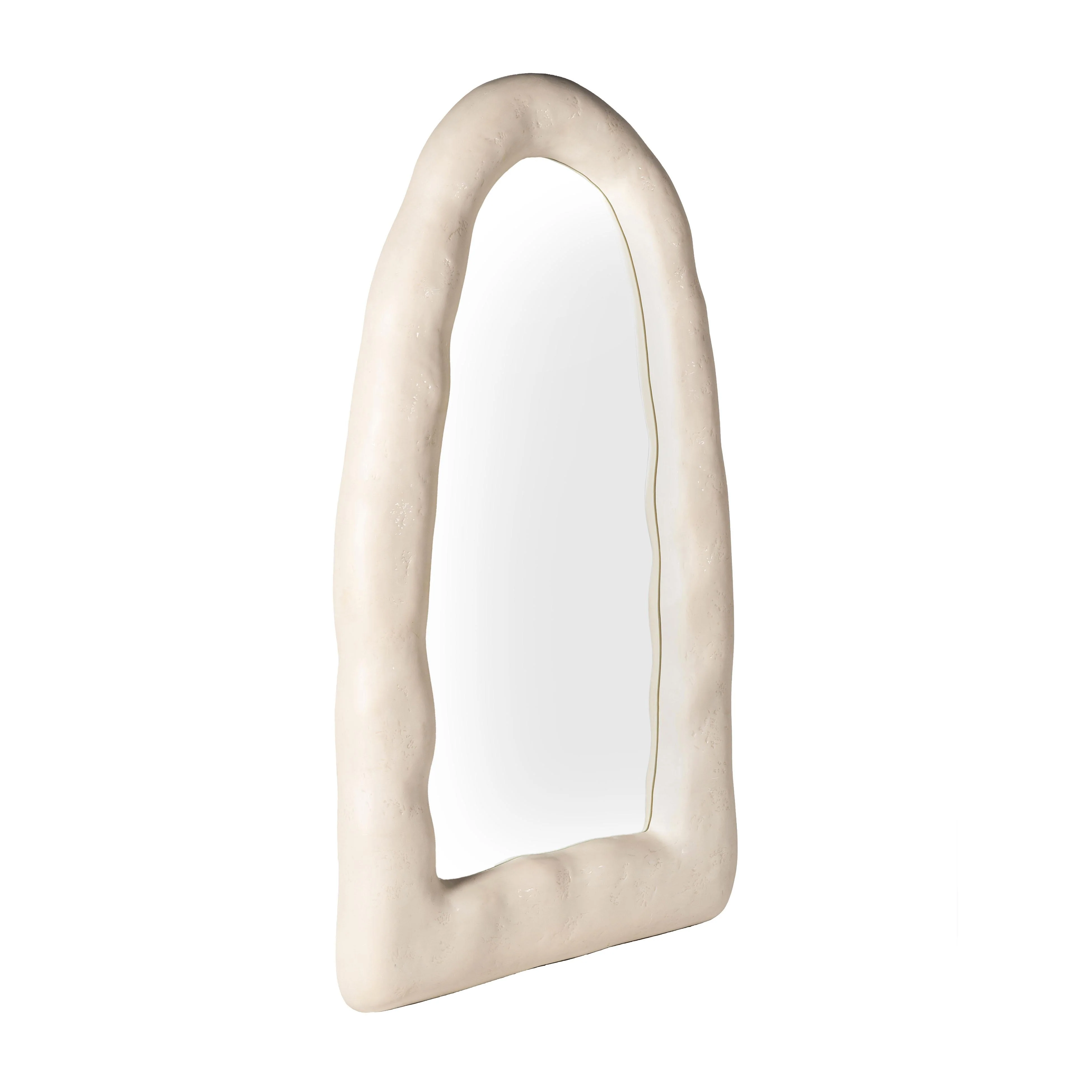 Kaia Cream Textured Small Floor Mirror - Image 3