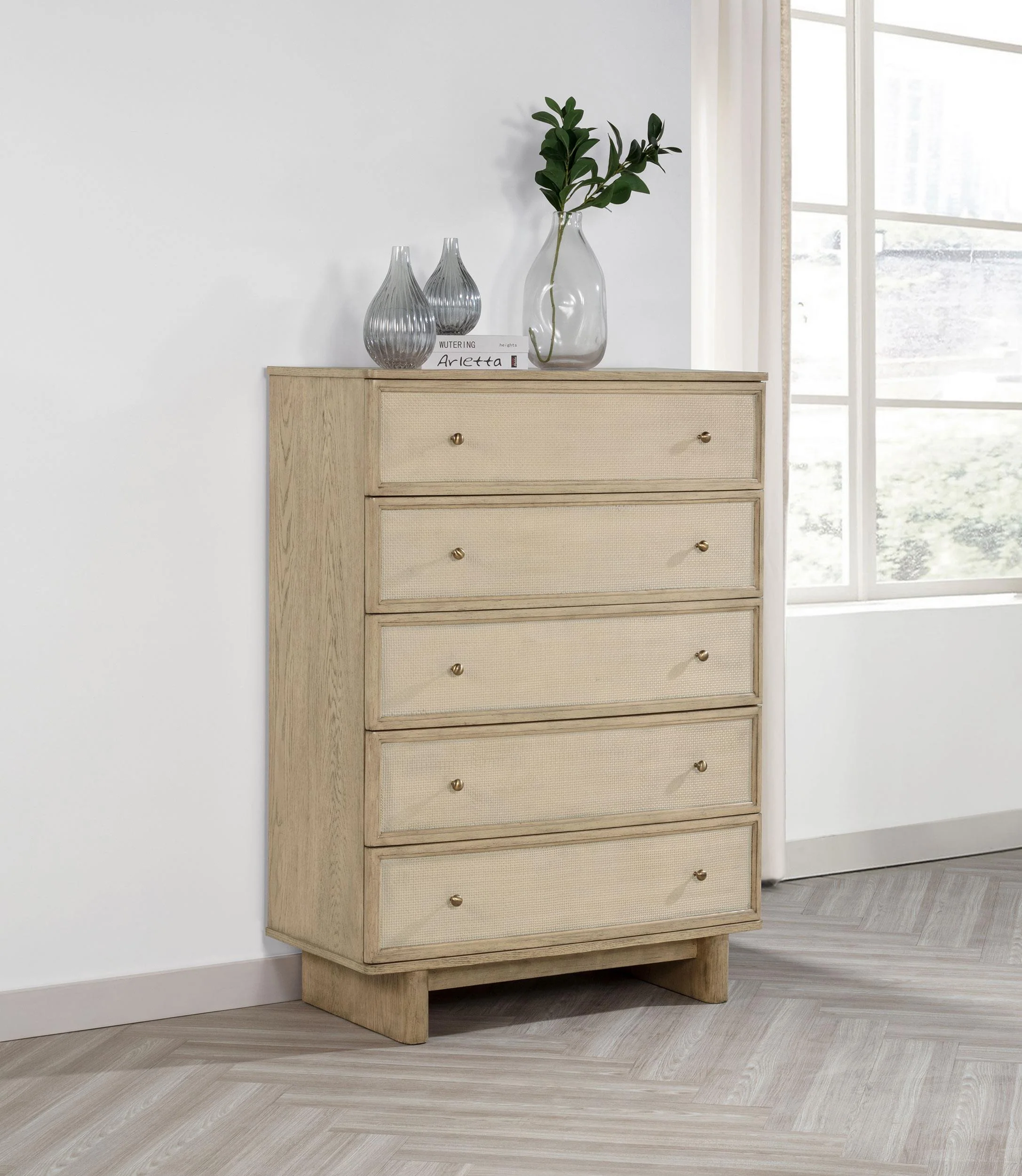 Kailani Beige Oak 5-Drawer Chest