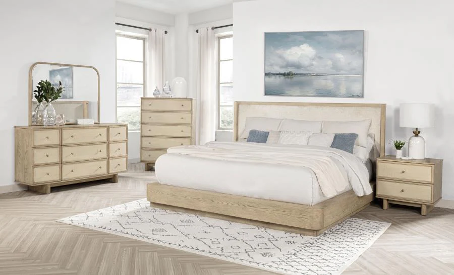 Kailani Beige Oak 5-Piece Eastern King Bedroom Set