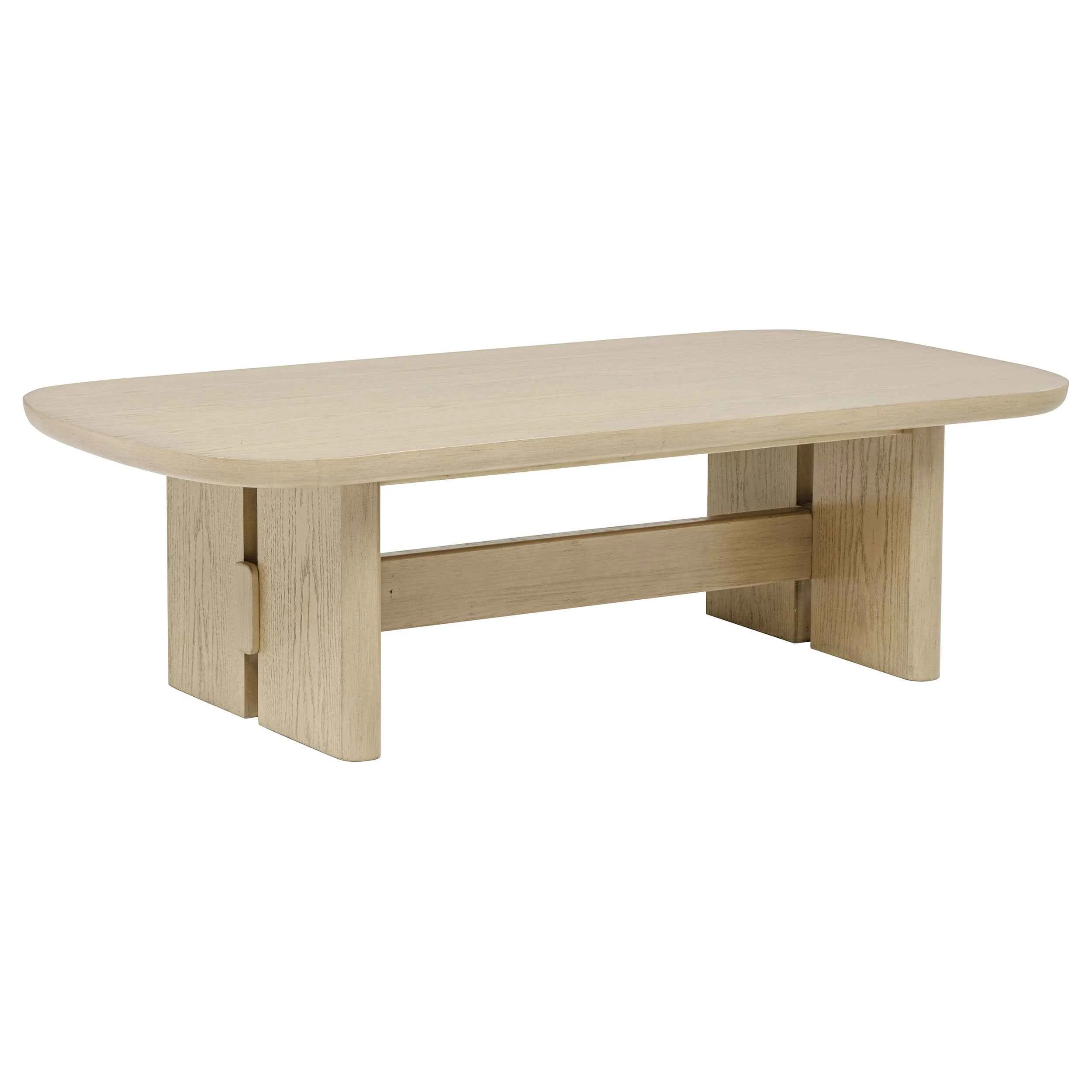Kailani Beige Oak Coastal Rectangular Cocktail Coffee Table - Image 2