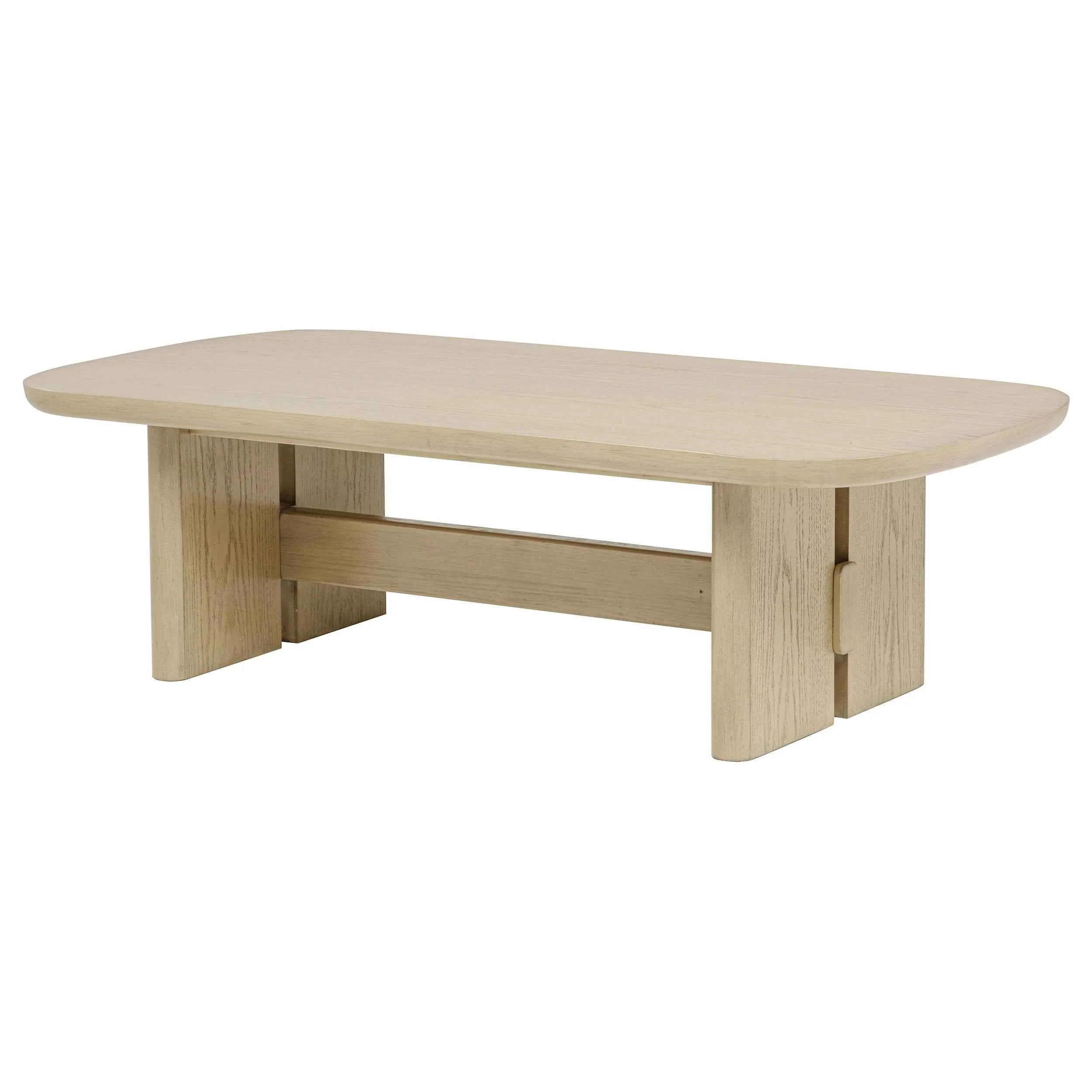 Kailani Beige Oak Coastal Rectangular Cocktail Coffee Table - Image 4
