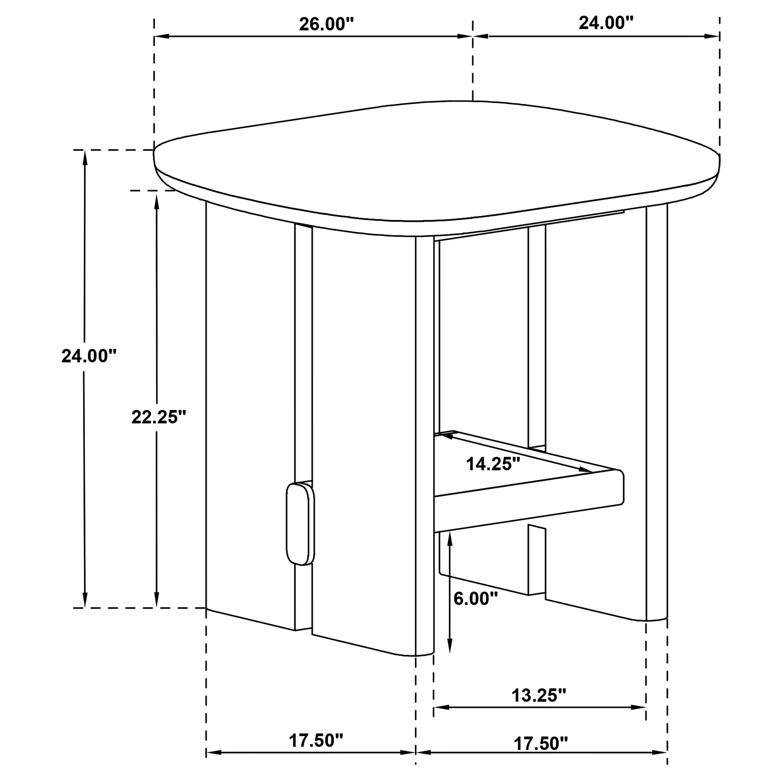 Kailani Beige Oak Coastal Square End Side Table with Shelf - Image 8