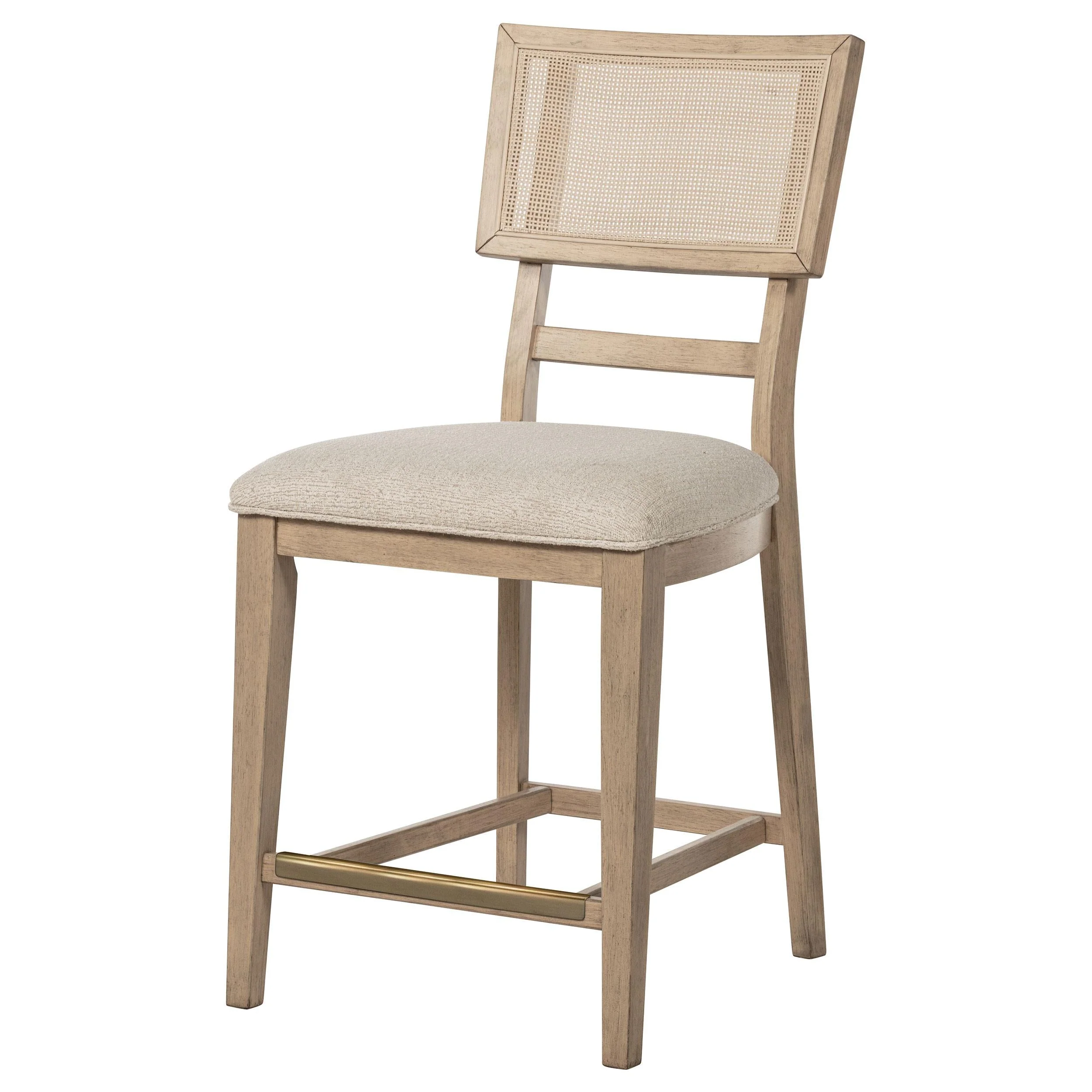 Kailani Radio Weave Cane Counter Dining Side Chair Beige Oak, Set of 2 - Image 5