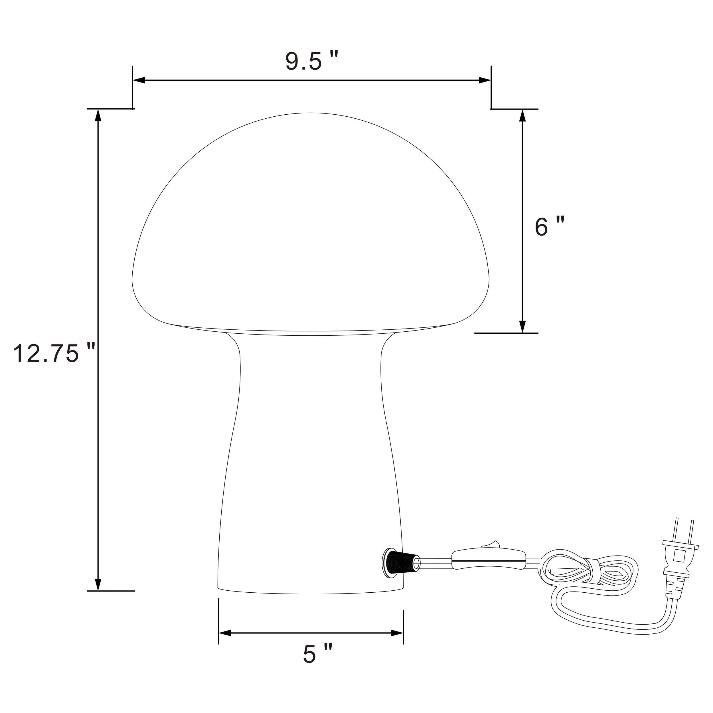 Kanaby White Mushroom Shaped Glass Bedside Table Lamp - Image 4