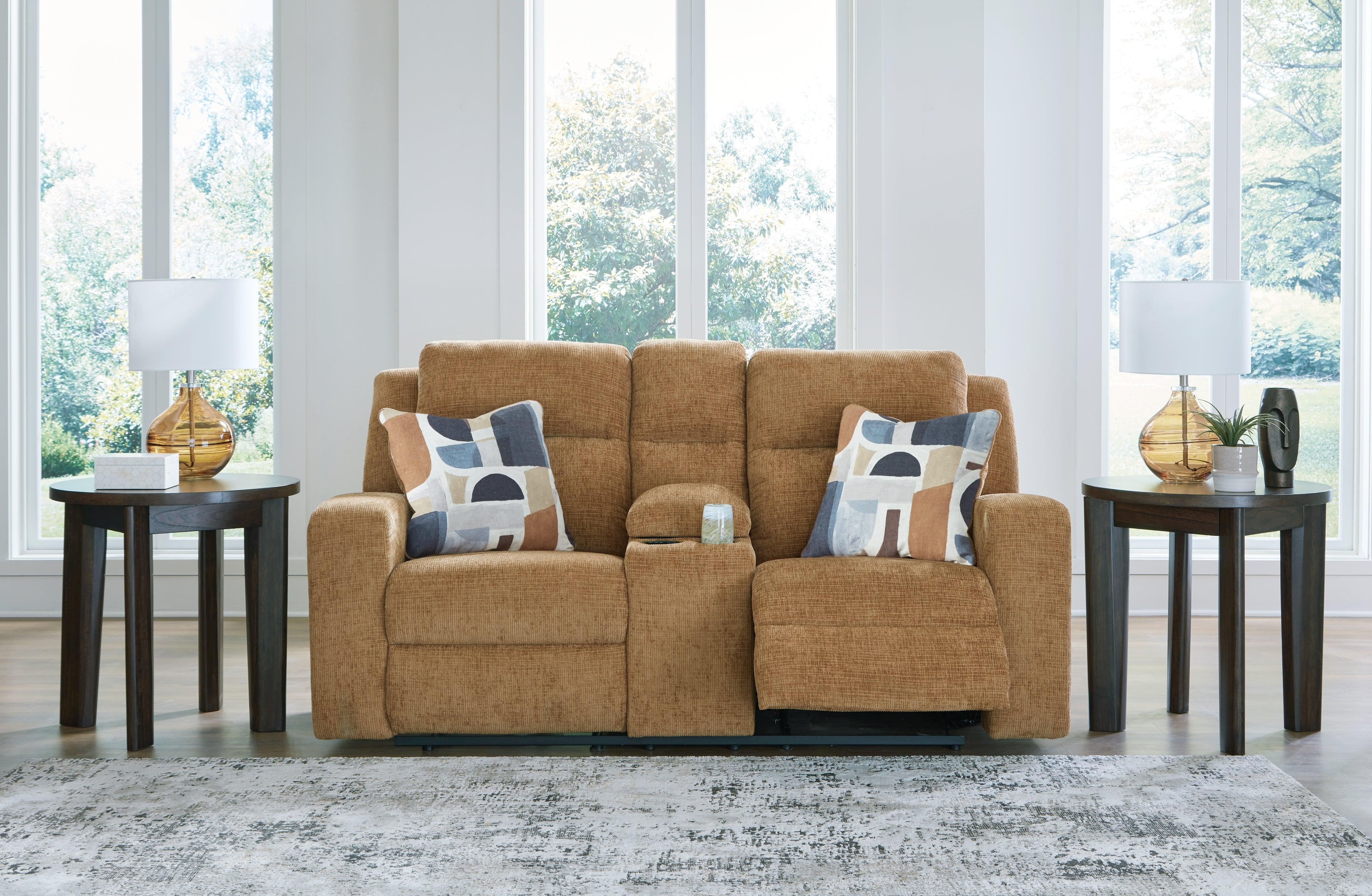 Kanlow Honey Manual Reclining Loveseat with Console - Image 5