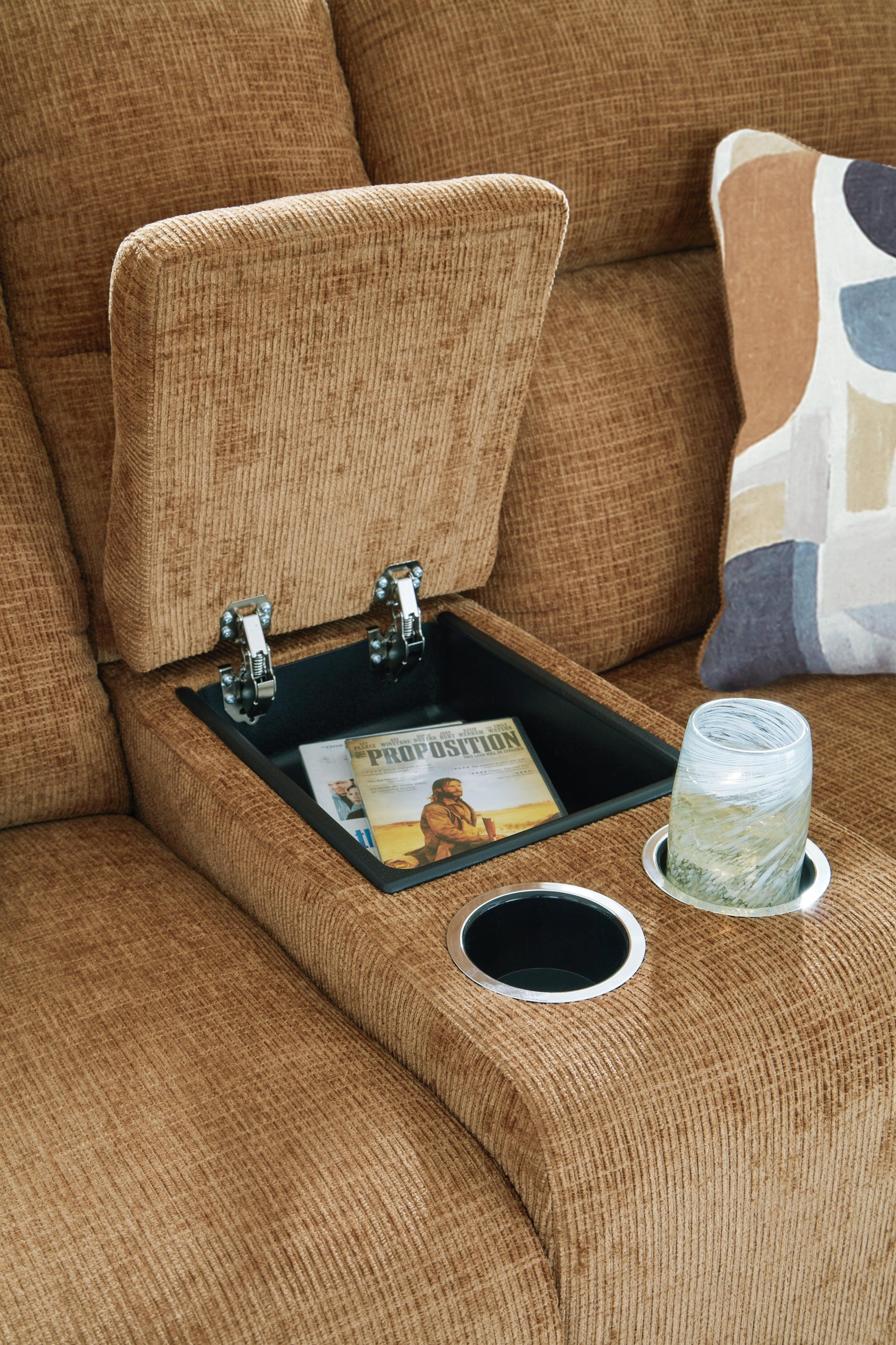 Kanlow Honey Manual Reclining Loveseat with Console - Image 6