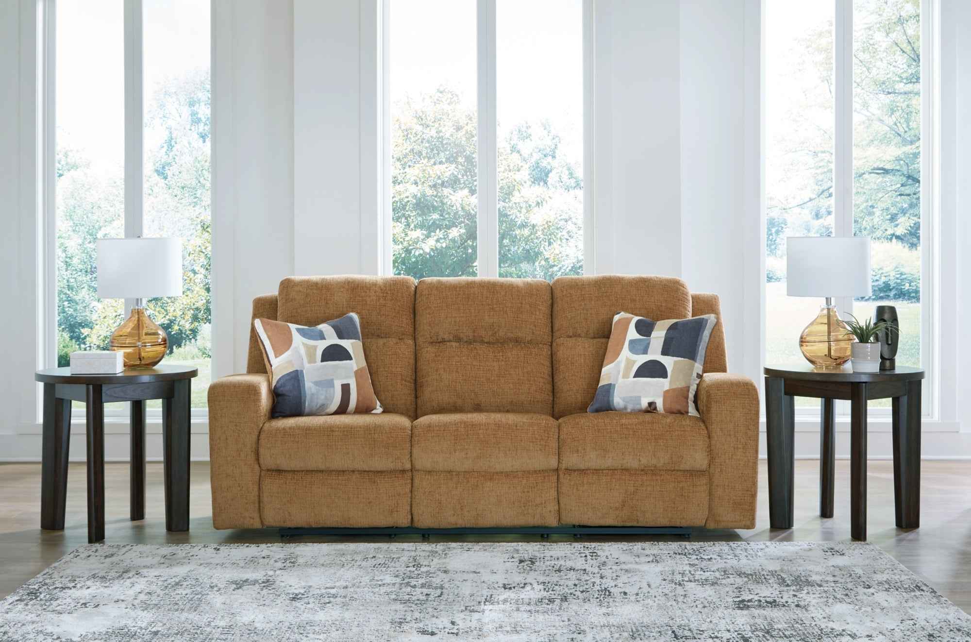 Kanlow Honey Reclining Sofa and Loveseat - Image 8