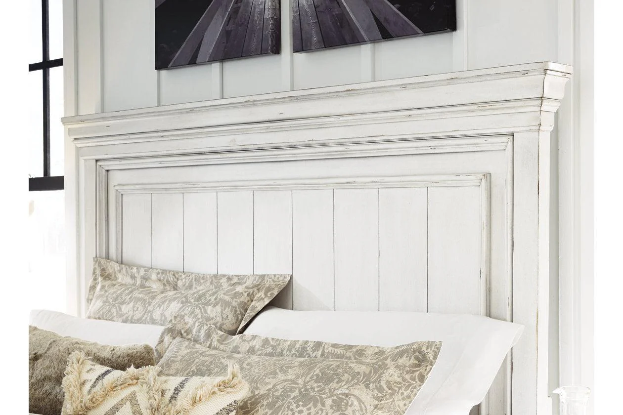 Kanwyn Whitewash California King Panel Bed with Storage Bench - Image 3