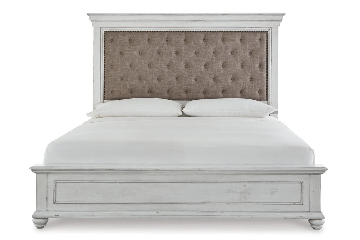 Kanwyn Whitewash King Panel Bed - Image 5