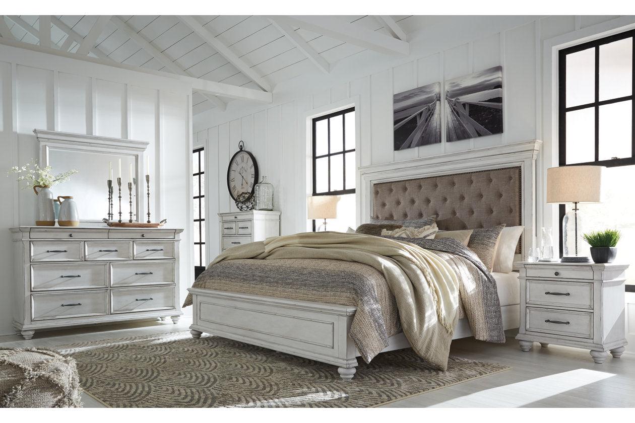 Kanwyn Whitewash King Panel Bed - Image 8