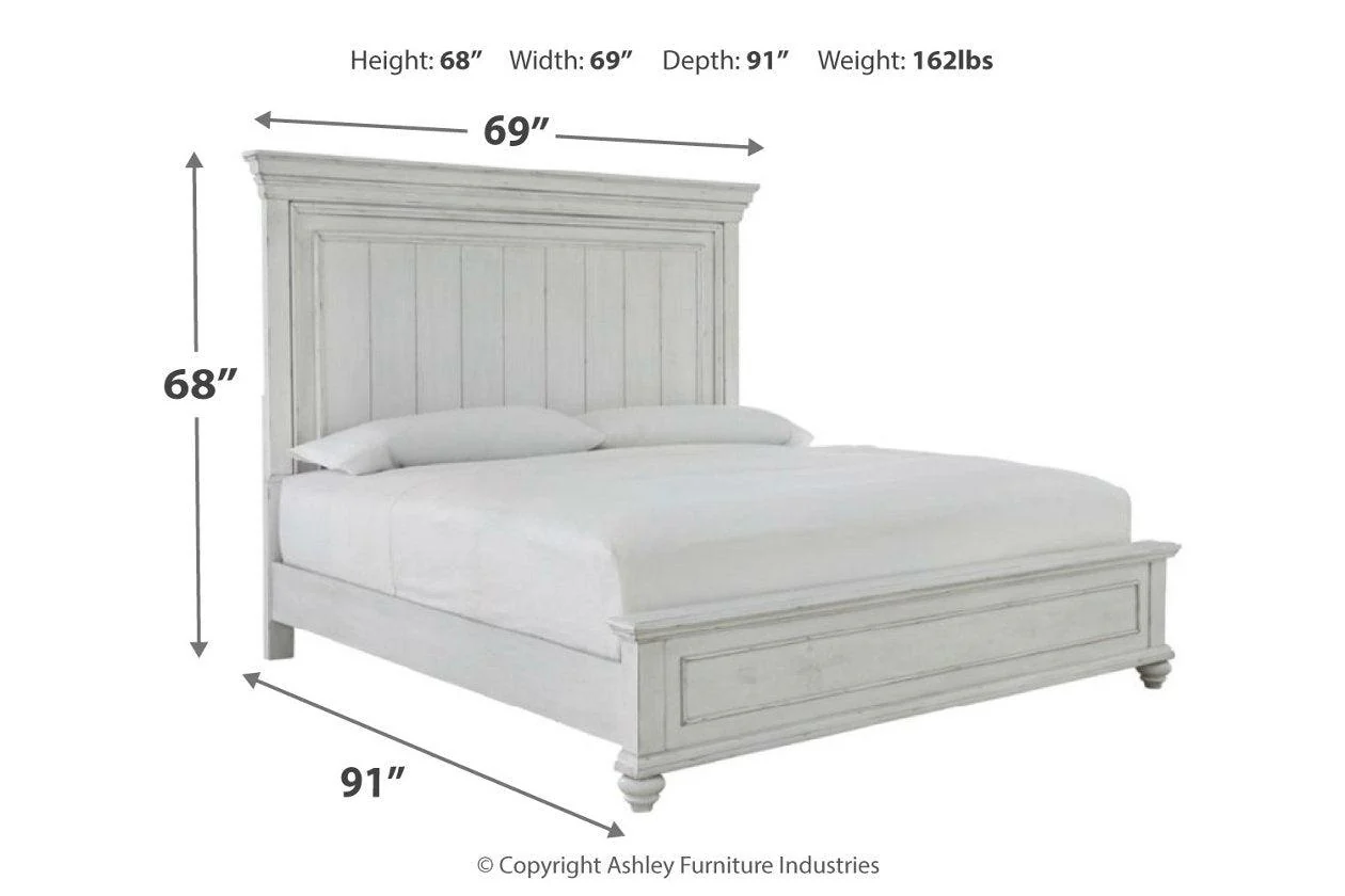 Kanwyn Whitewash Queen Panel Bed - Image 3