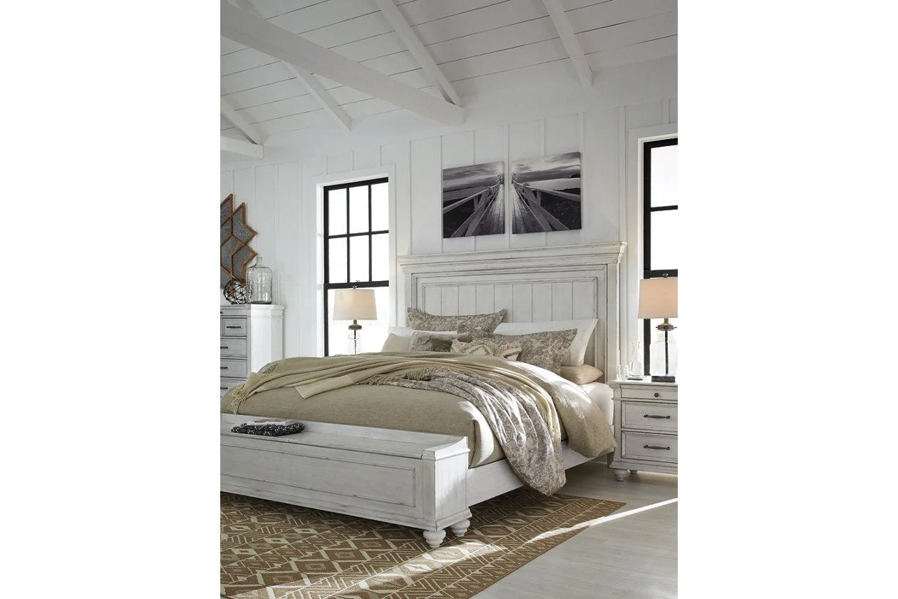 Kanwyn Whitewash Queen Panel Bed with Storage Bench - Image 13