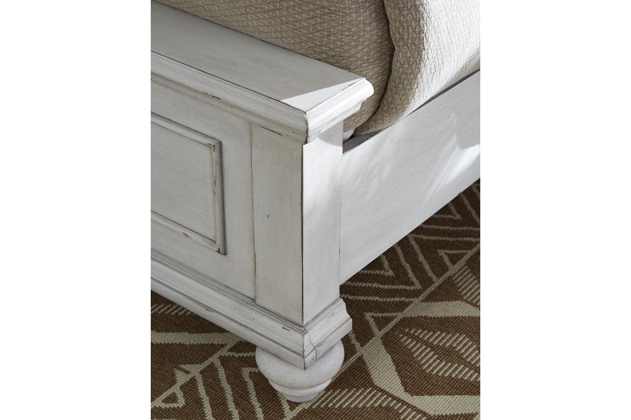Kanwyn Whitewash Queen Panel Bed with Storage Bench - Image 4