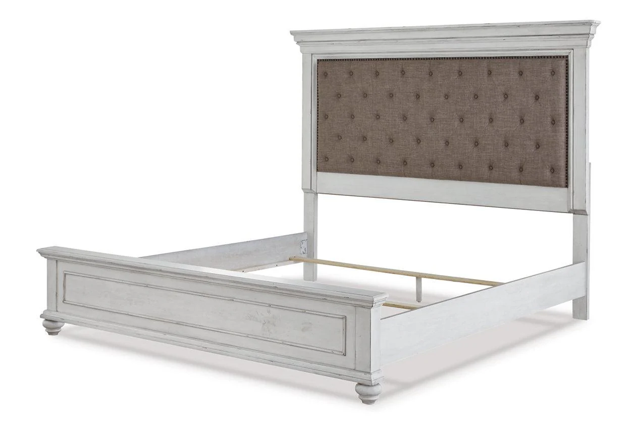 Kanwyn Whitewash Queen Panel Upholstered Bed - Image 4