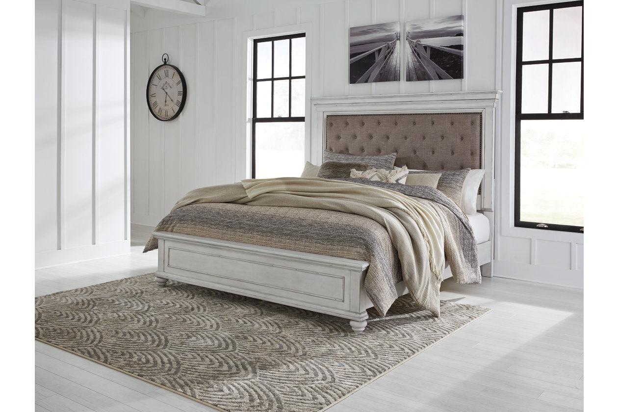 Kanwyn Whitewash Queen Panel Upholstered Bed - Image 6