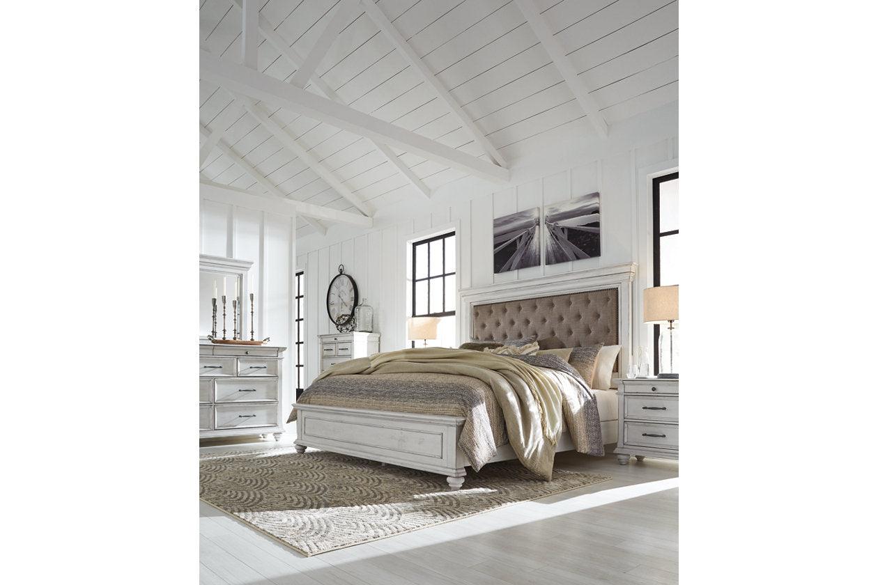 Kanwyn Whitewash Queen Panel Upholstered Bed - Image 7