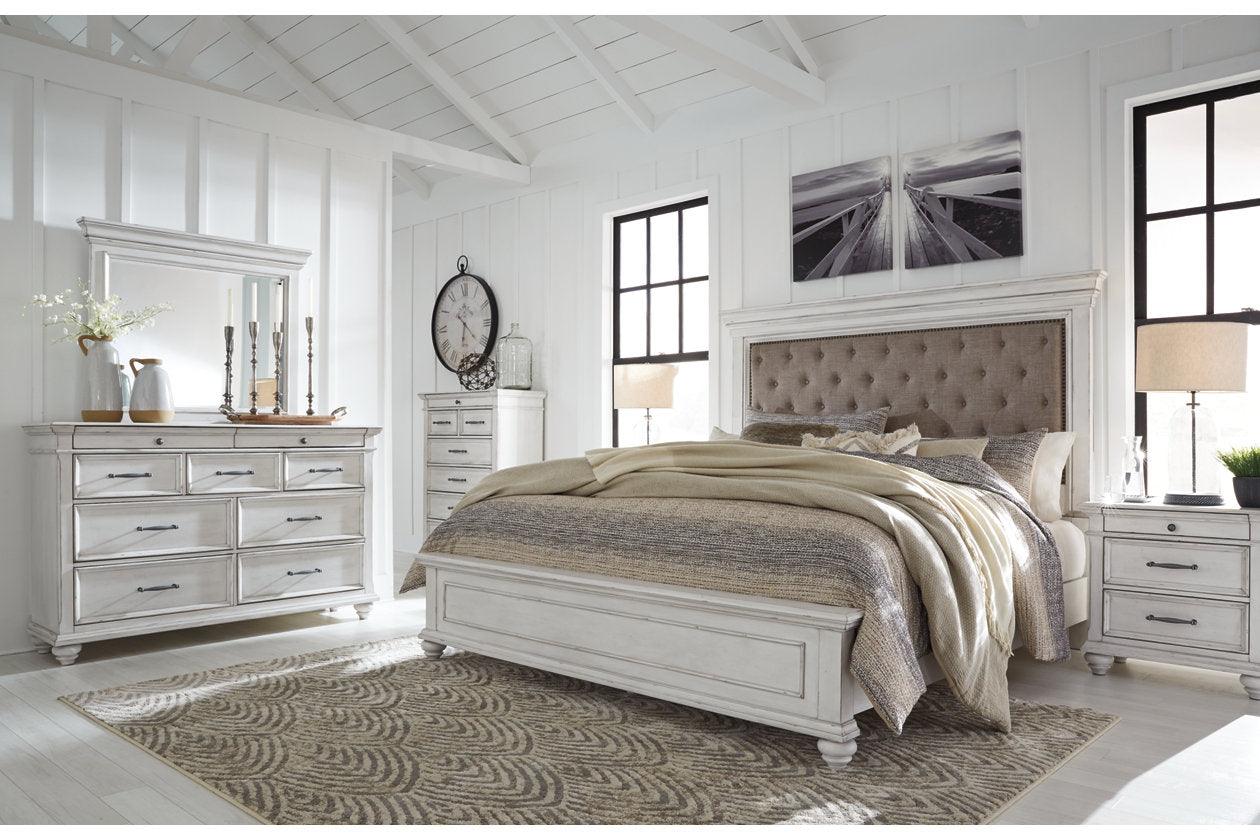 Kanwyn Whitewash Queen Panel Upholstered Bed - Image 9