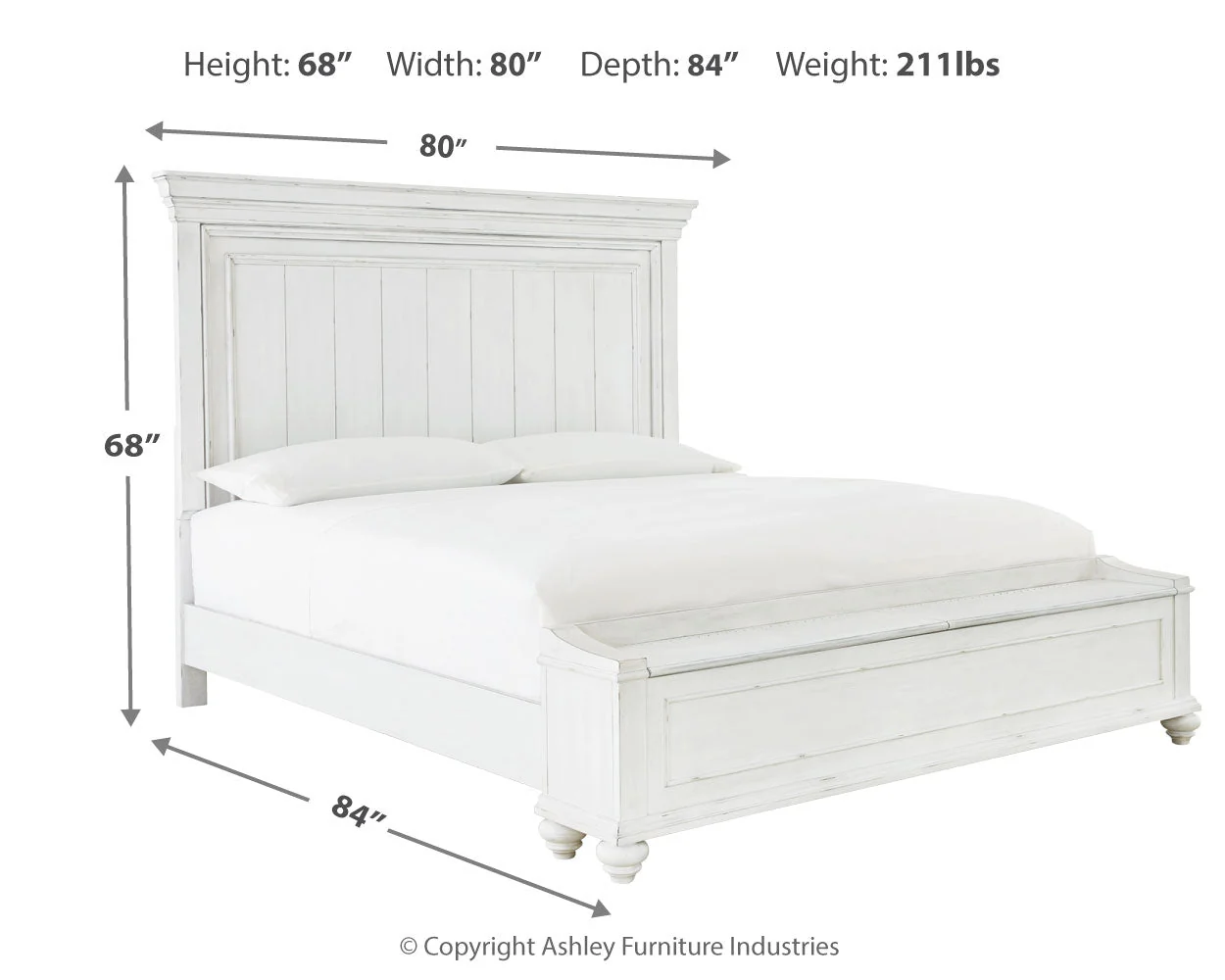 Kanwyn Whitewash Storage Panel Bedroom Set - Image 13