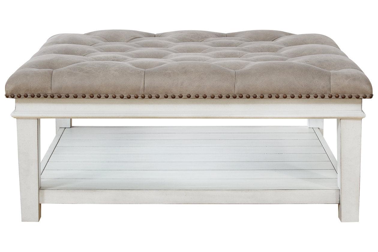 Kanwyn Whitewash Upholstered Ottoman Coffee Table - Image 3