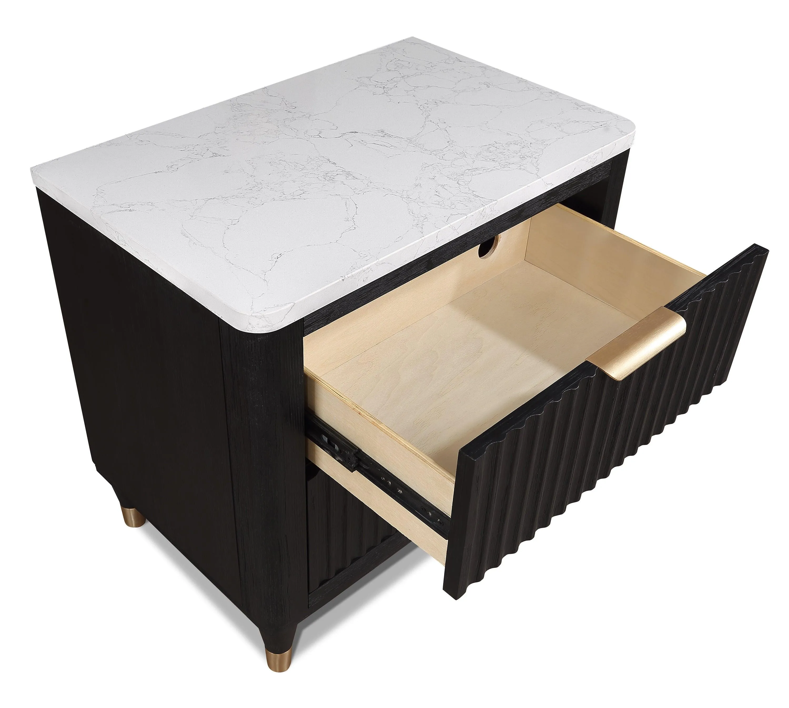Kara Black Nightstand - Image 3