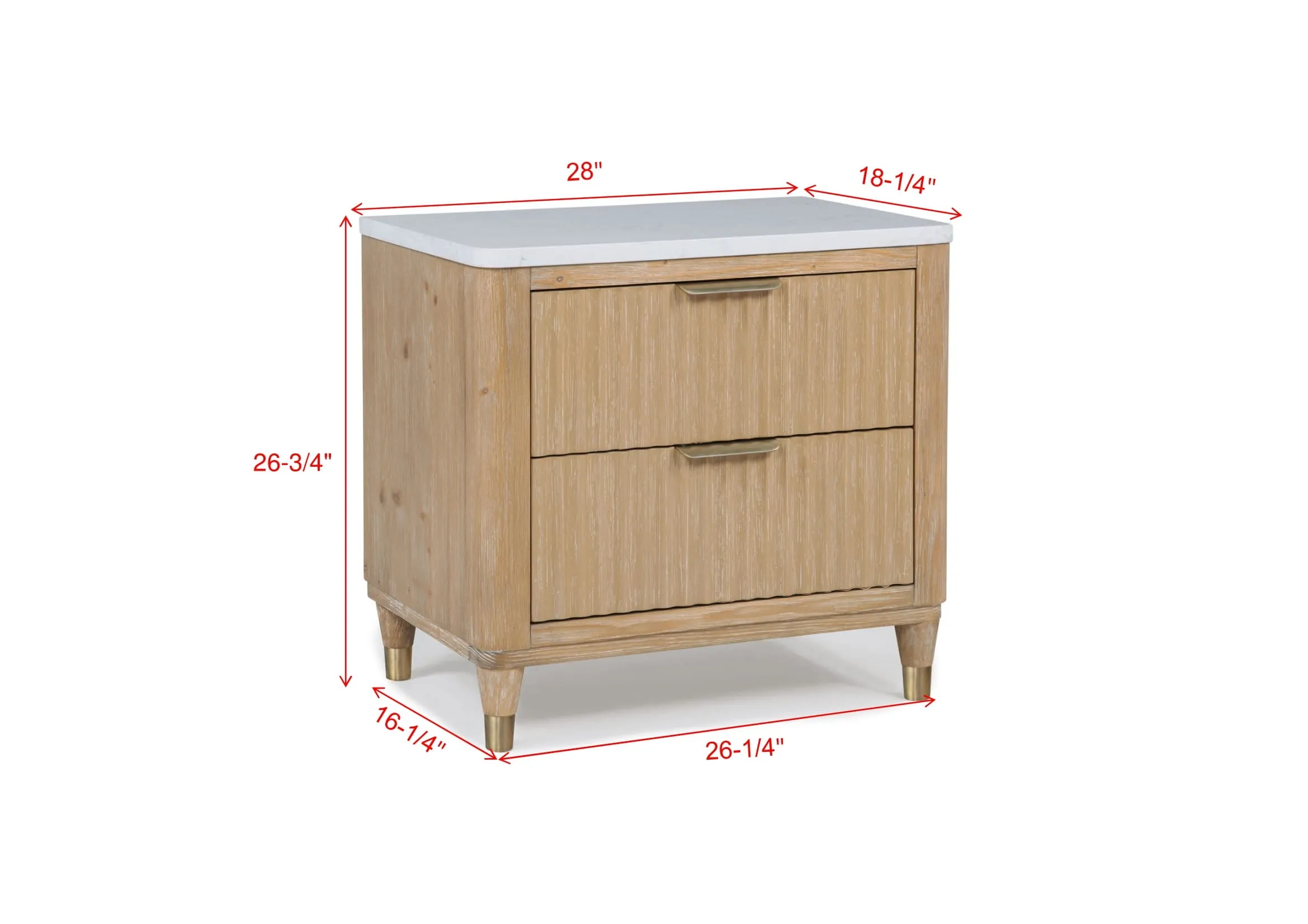 Kara Cerused Natural Nightstand - Image 3