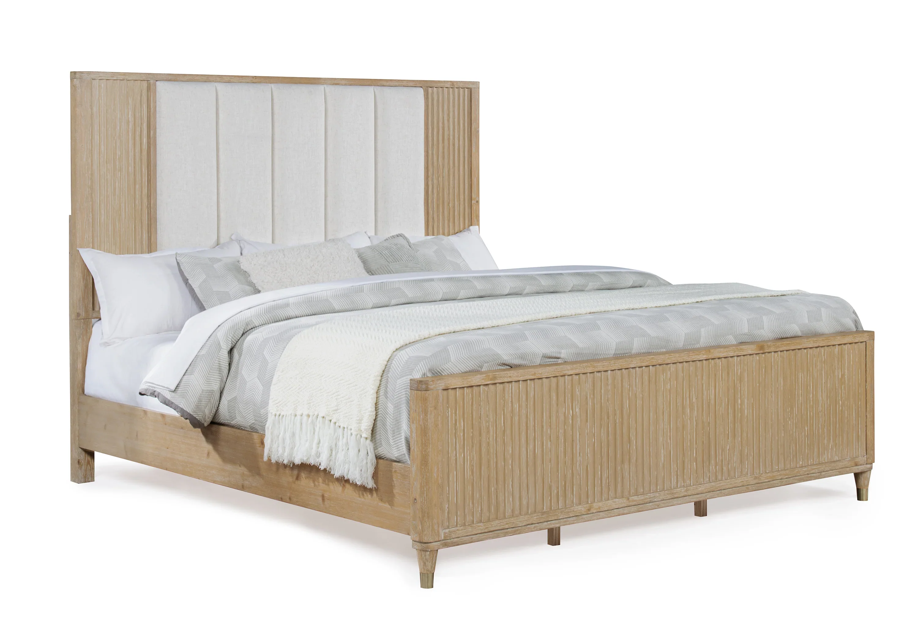 Kara Cerused Natural Queen Bed