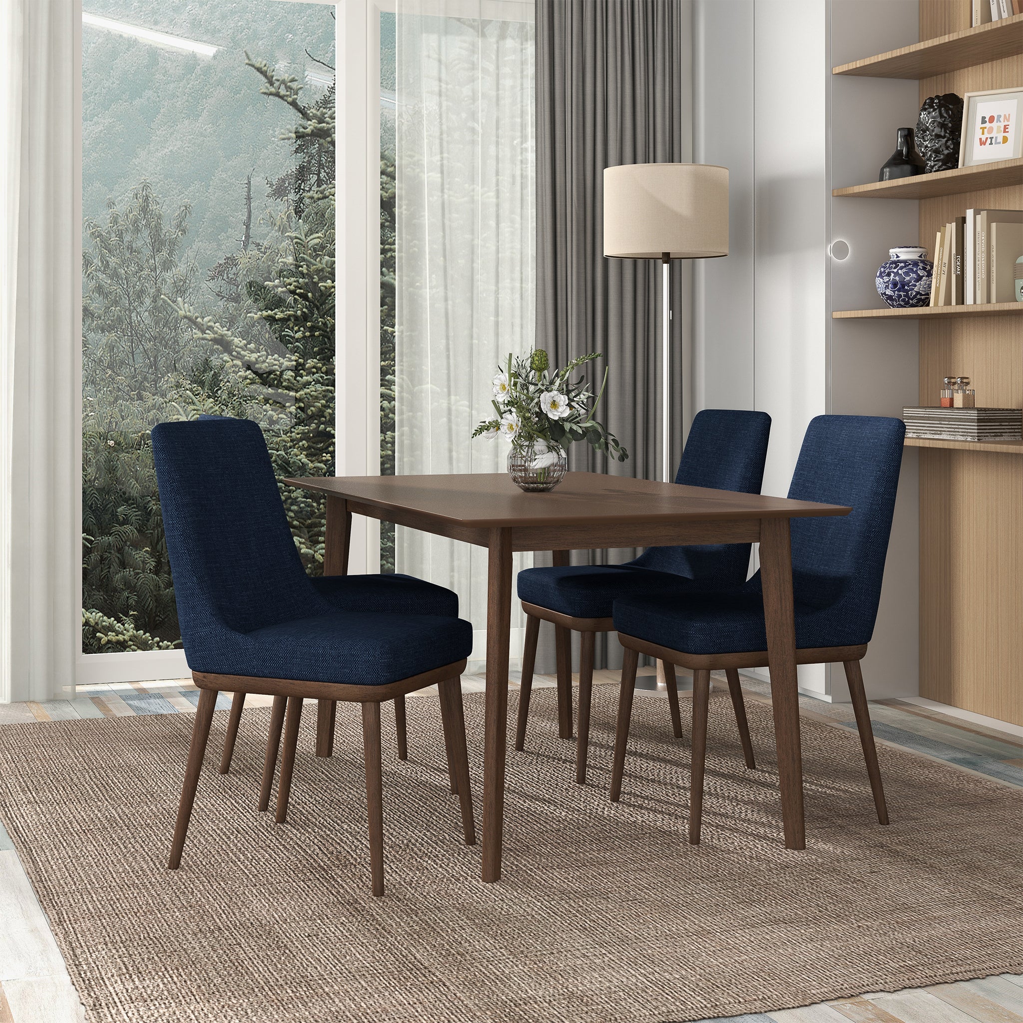 Kate  Dark Blue Fabric Dining Chair (Set Of 2) - Image 2