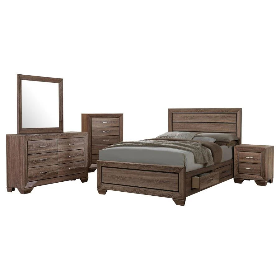 Kauffman 5-Piece Eastern King Bedroom Set with High Straight Headboard - Image 2