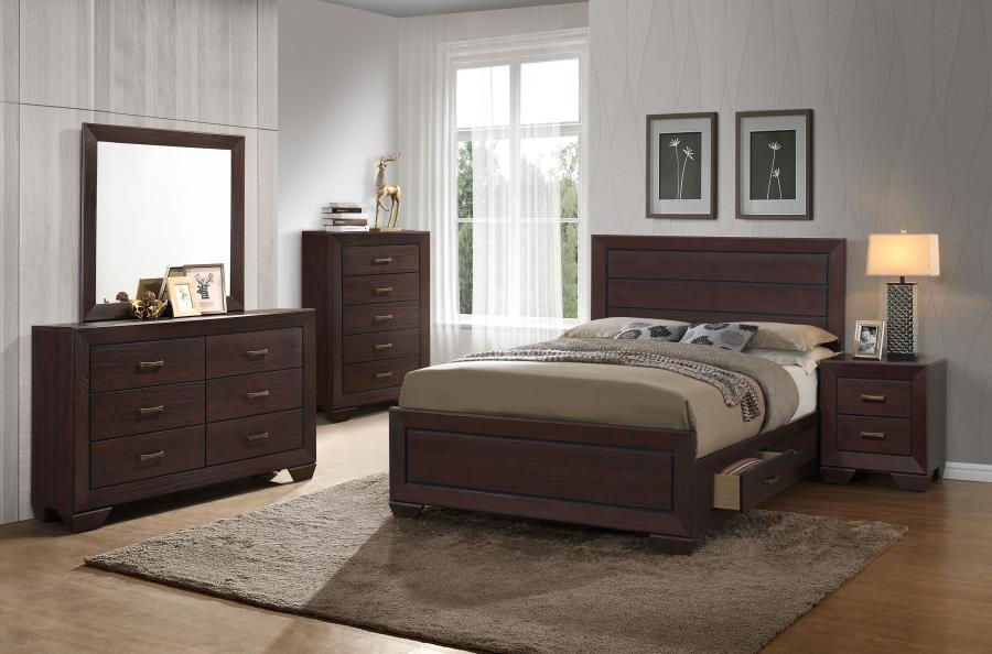 Kauffman 5-Piece Storage Queen Bedroom Set with High Straight Headboard