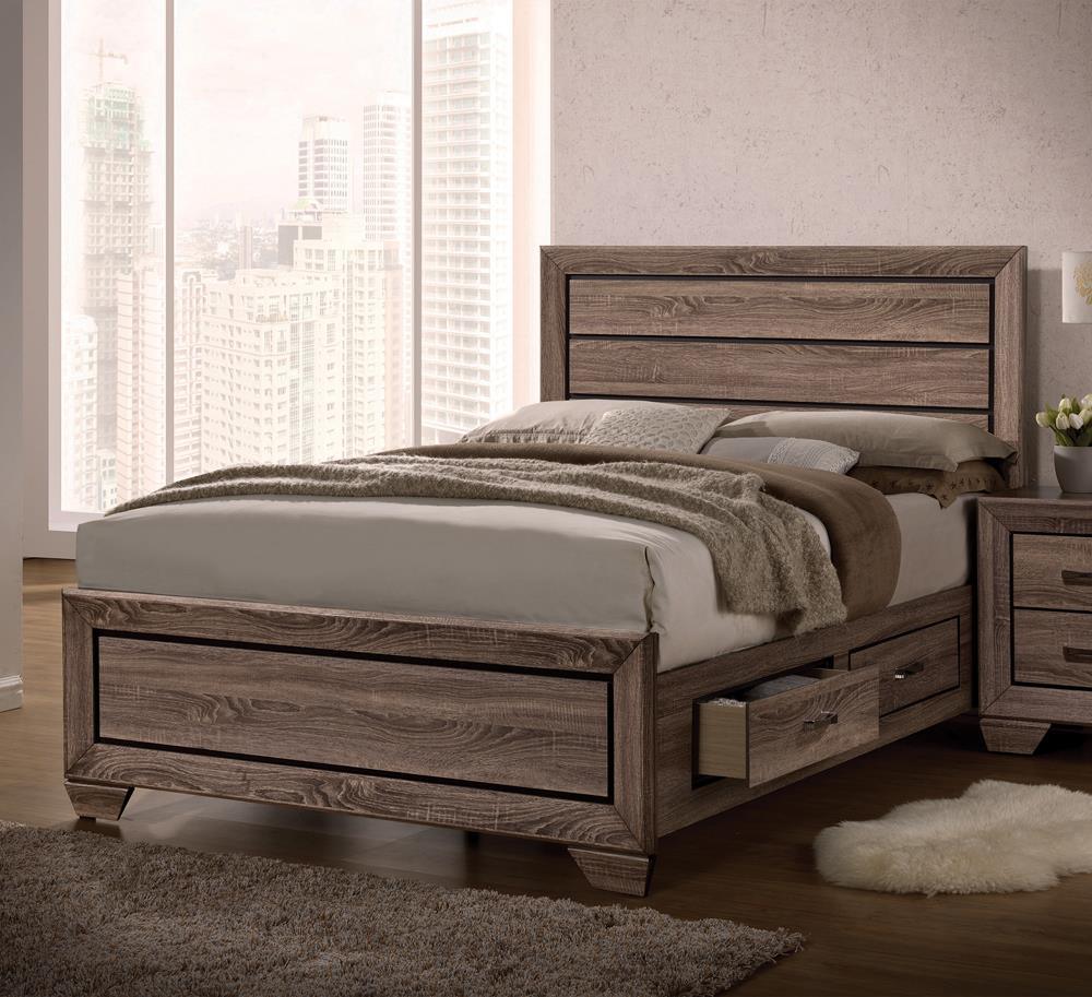Kauffman California King Storage Bed Washed Taupe - Image 2