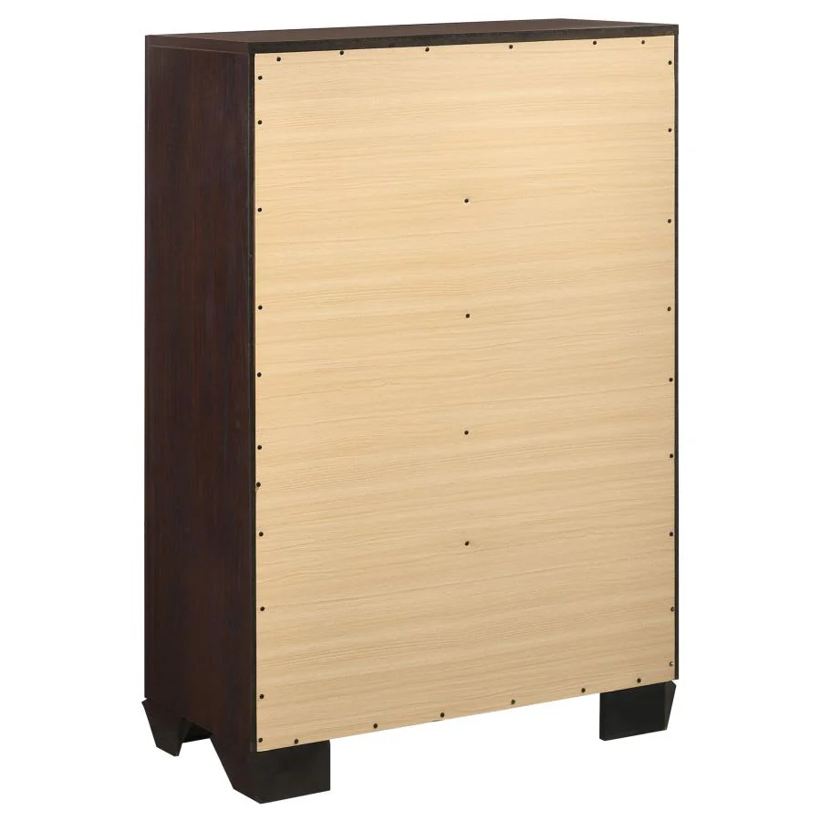 Kauffman Dark Cocoa 5-Piece Storage King Bedroom Set with High Straight Headboard - Image 12