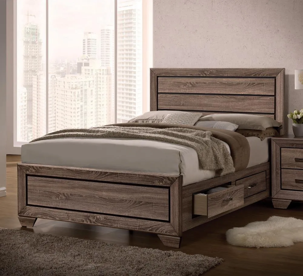 Kauffman Taupe Queen Storage Bed Washed - Image 2